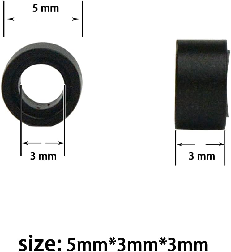 500 Pcs 5 mm Silicone Lined Micro Rings Links Beads for Hair Extensions Tool(Black)