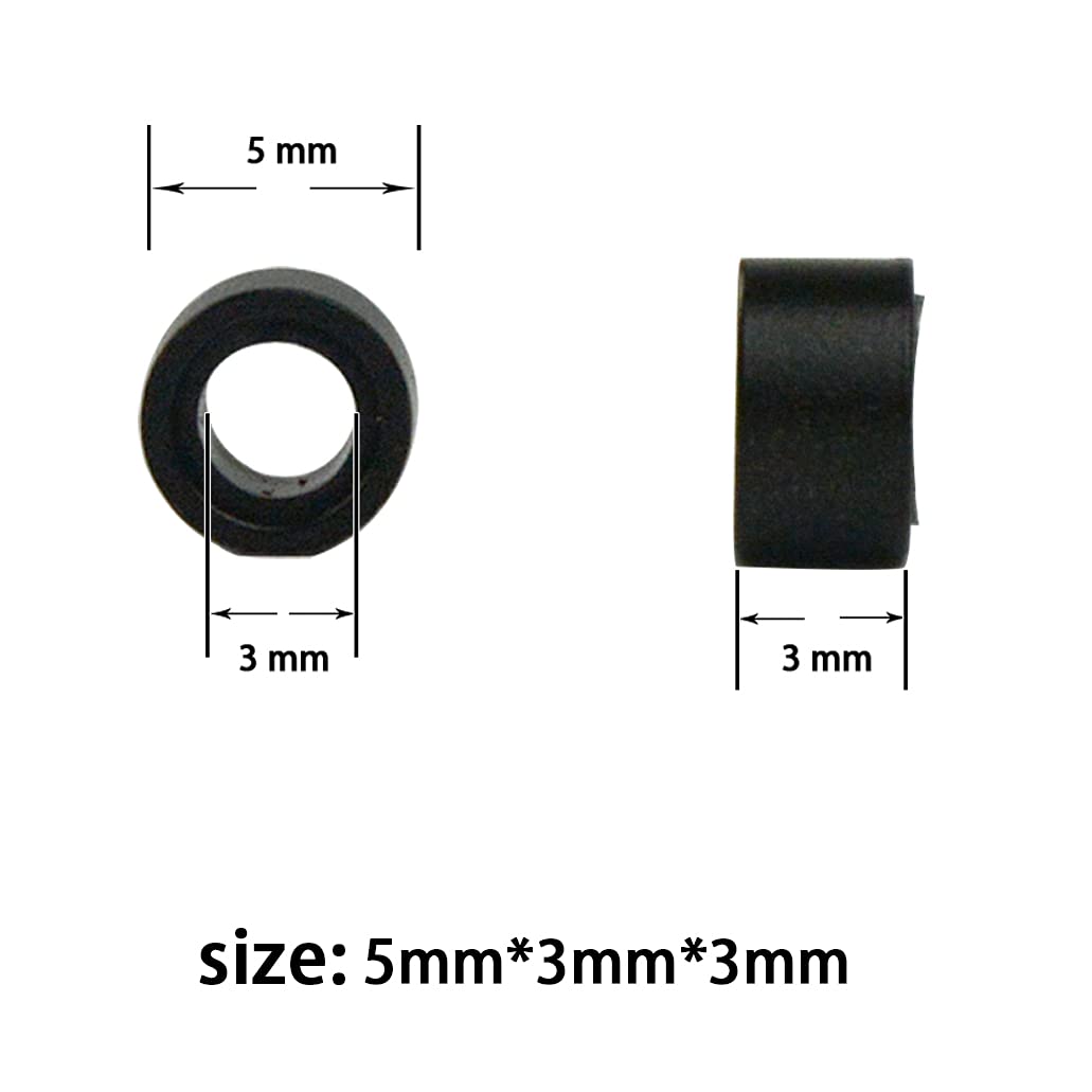 500 Pcs 5 mm Silicone Lined Micro Rings Links Beads for Hair Extensions Tool(Black)