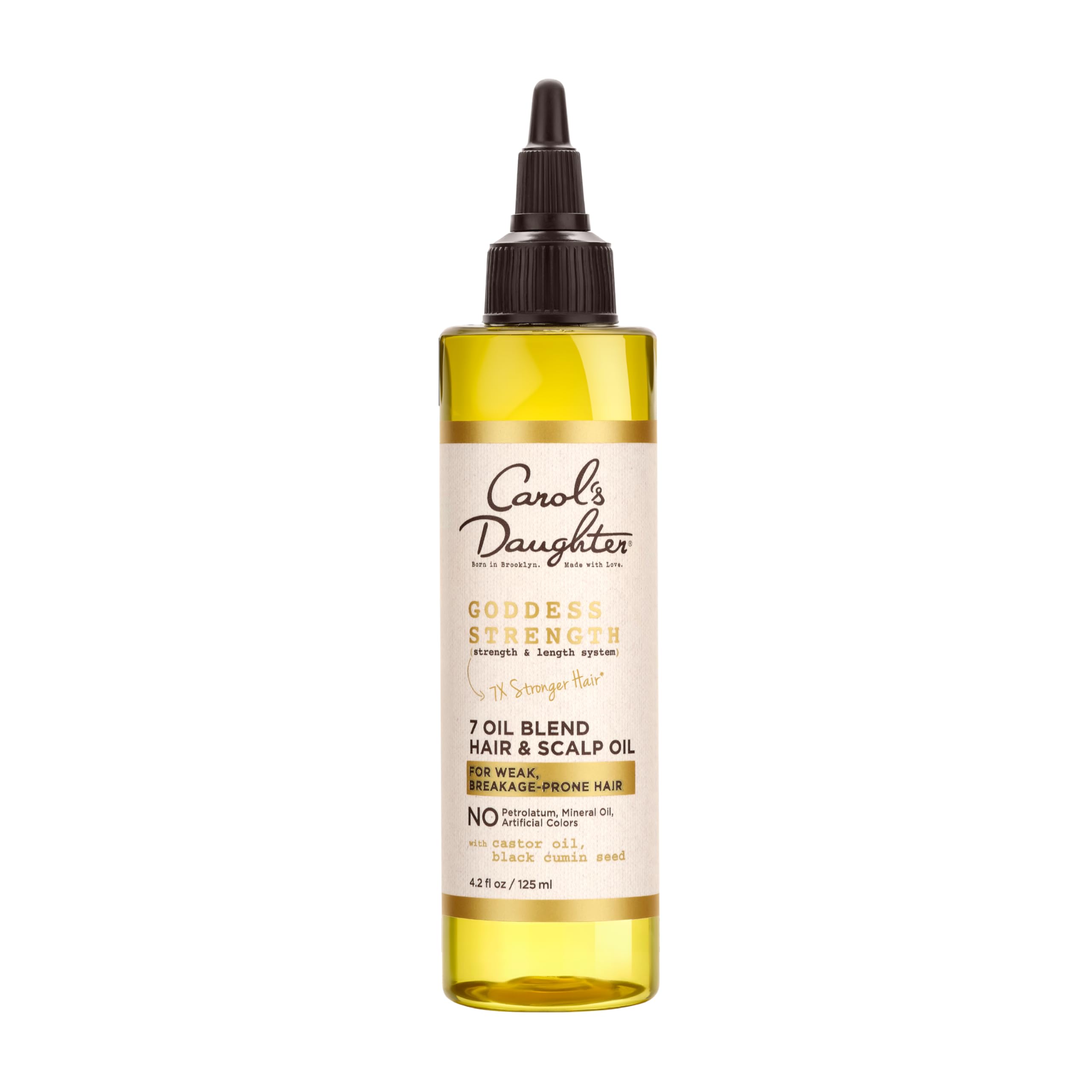 Carol's Daughter Goddess Strength Scalp and Hair Oil for Curly, Wavy, Coily Hair, Treatment with Castor Oil for Weak, Stronger Hair, 125ml