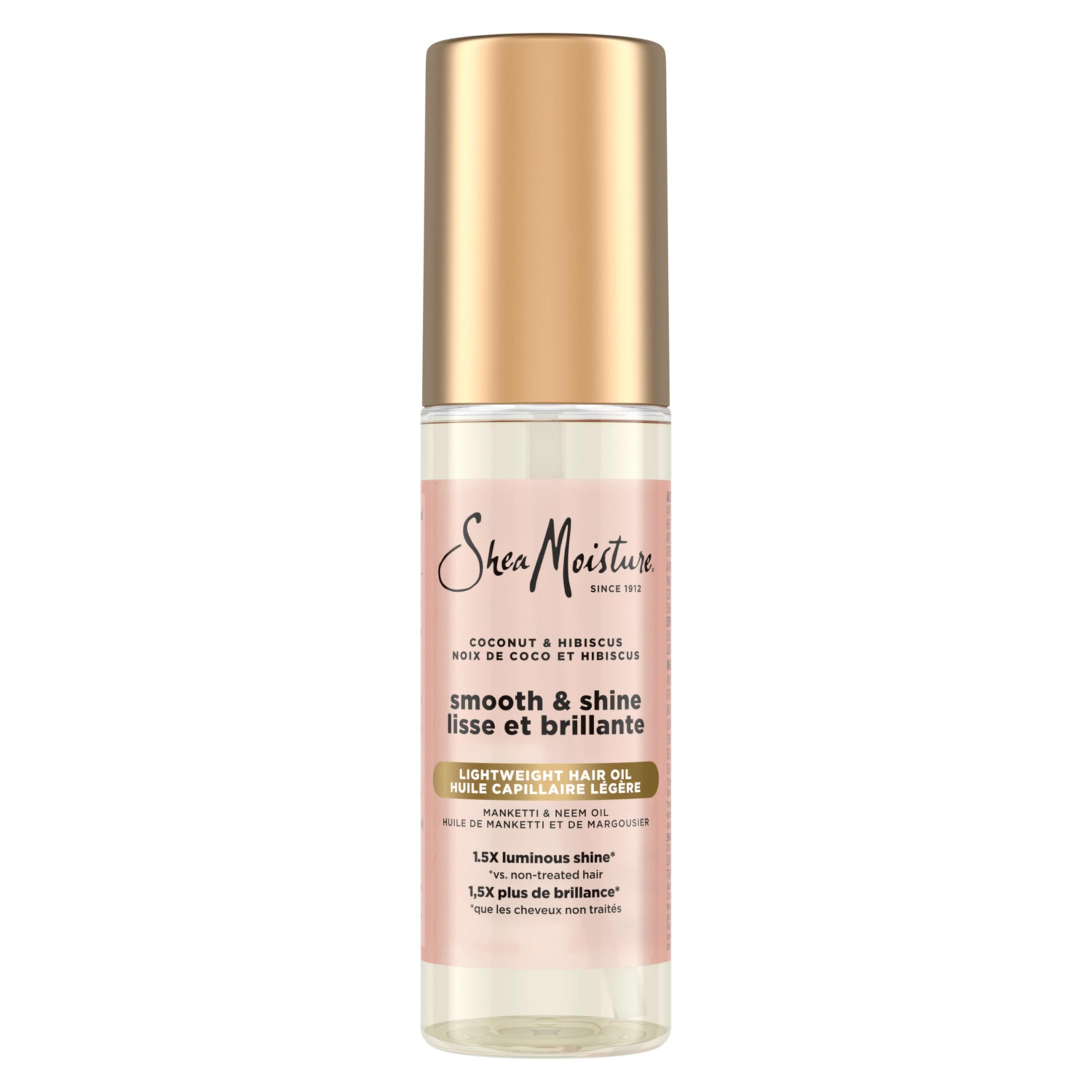 SheaMoisture Coconut & Hibiscus Smooth & Shine Hair Oil for Lightweight Luminous Shine, 97mL