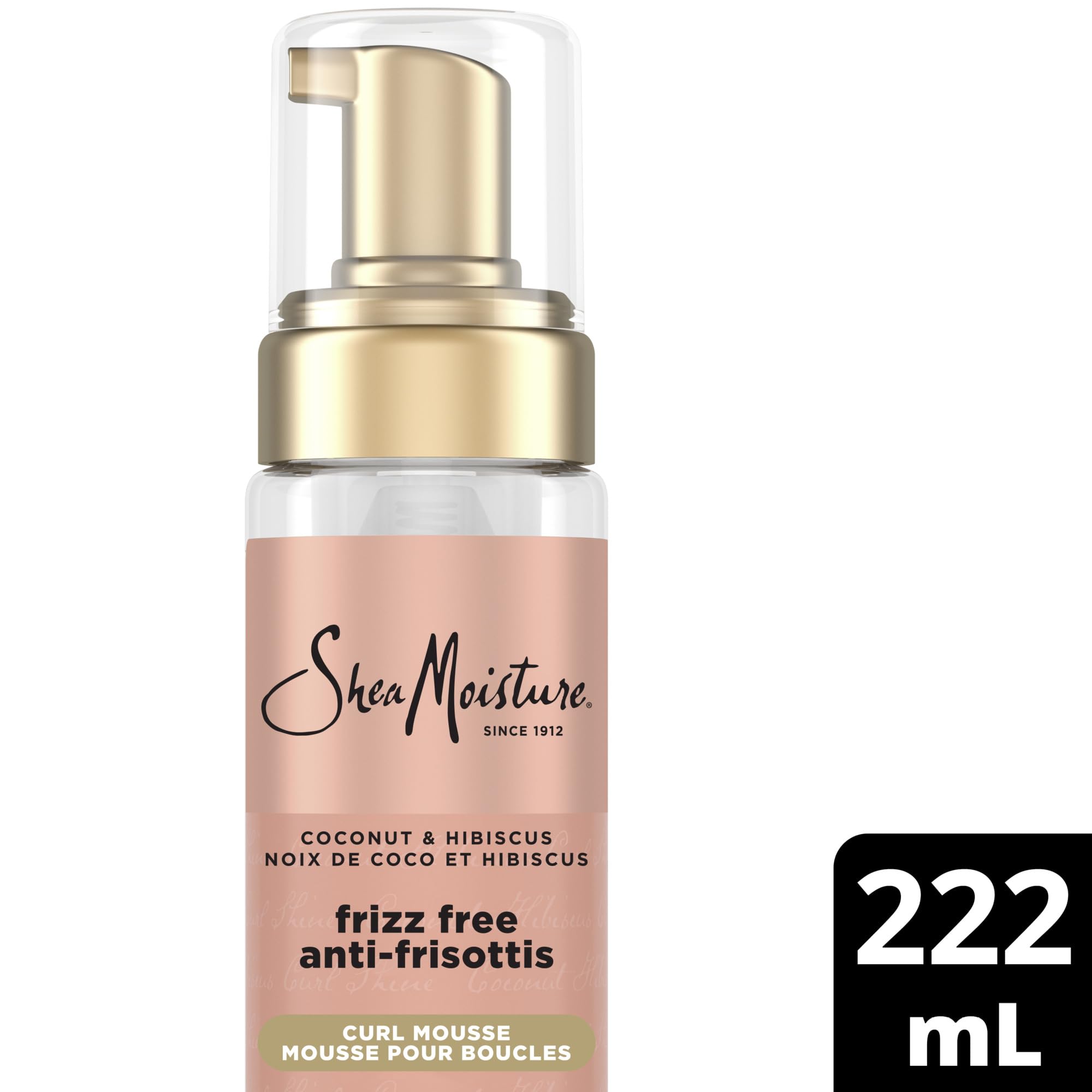 Shea Moisture Frizz-Free Curl Mousse for curly hair Coconut & Hibiscus with Silk Protein & Neem Oil 222 ml