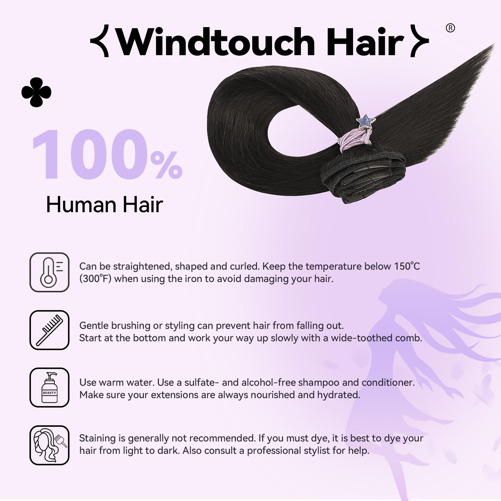 WindTouch Clip in hair Extensions for Women Real Human Hair, Dark Brown Hair Extensions 12 Inch 70g #2, Brown Remy Human Hair Extensions Clip ins for Women, Soft Natural Straight