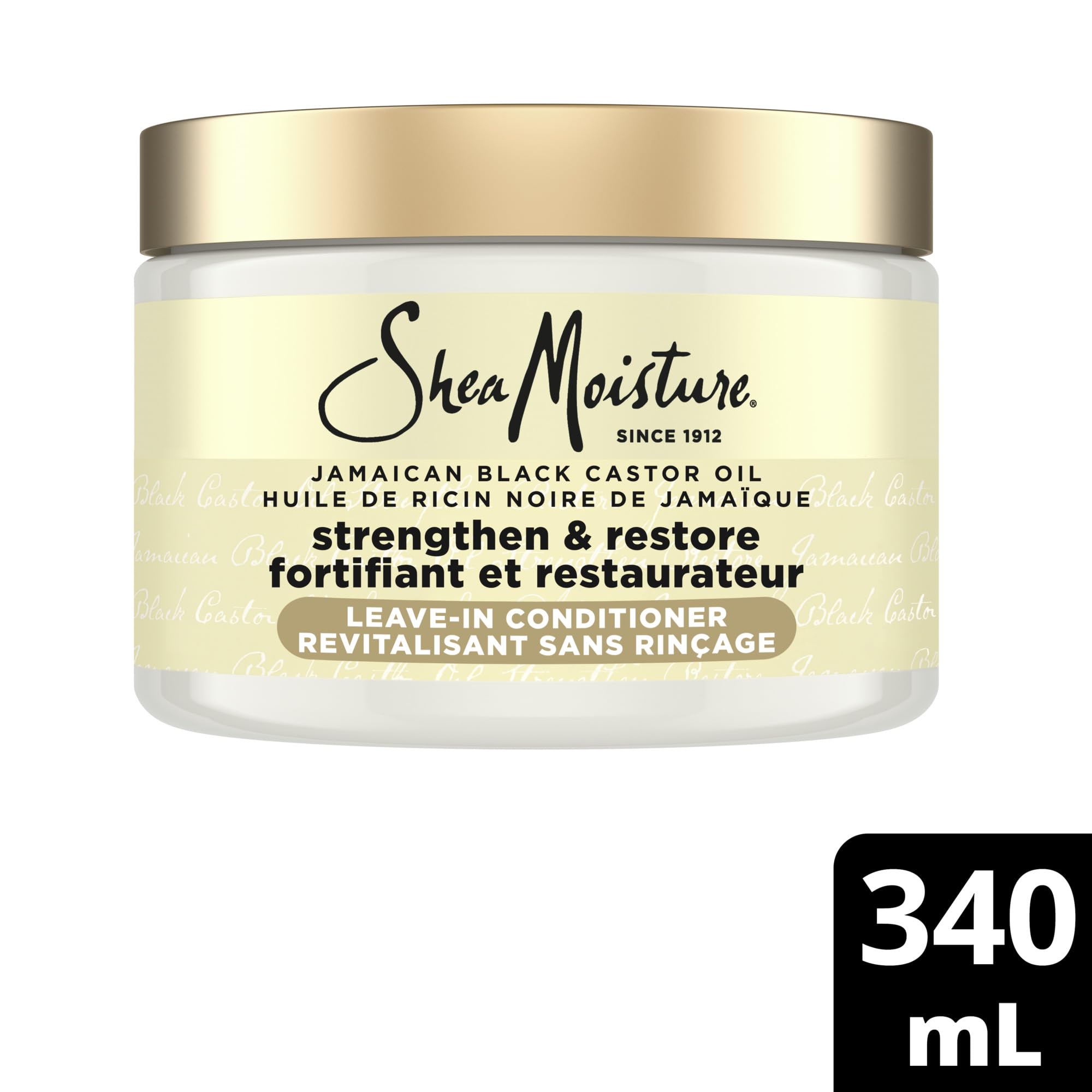 SheaMoisture Jamaican Black Castor Oil Strengthen & Restore for damaged or chemically processed hair Leave-In Conditioner cruelty-free hair treatment 340mL