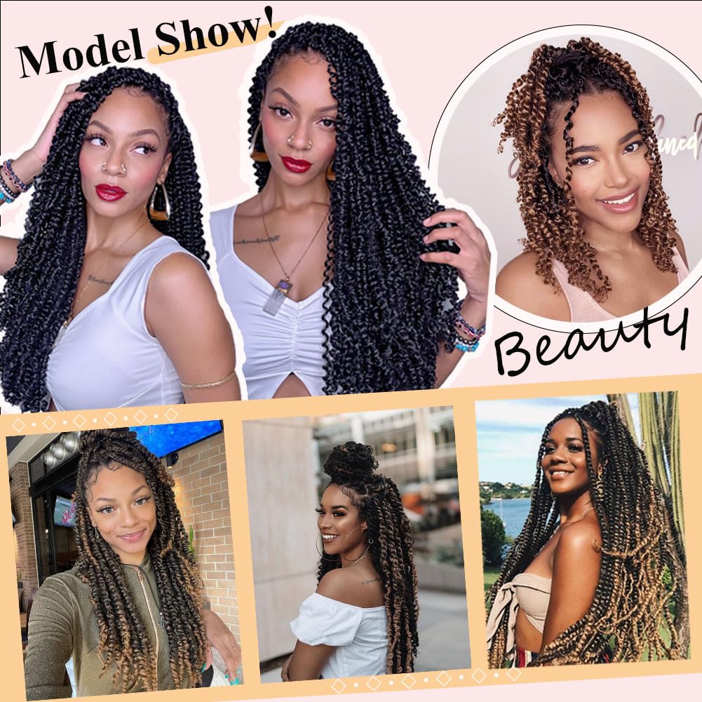 LOSMOEER 8Packs Passion Twist Hair Pre-twisted Passion Twist Crochet Hair Pre-looped Crochet Braids Hair for Women Passion Twists Braiding Hair Synthetic Hair Extensions