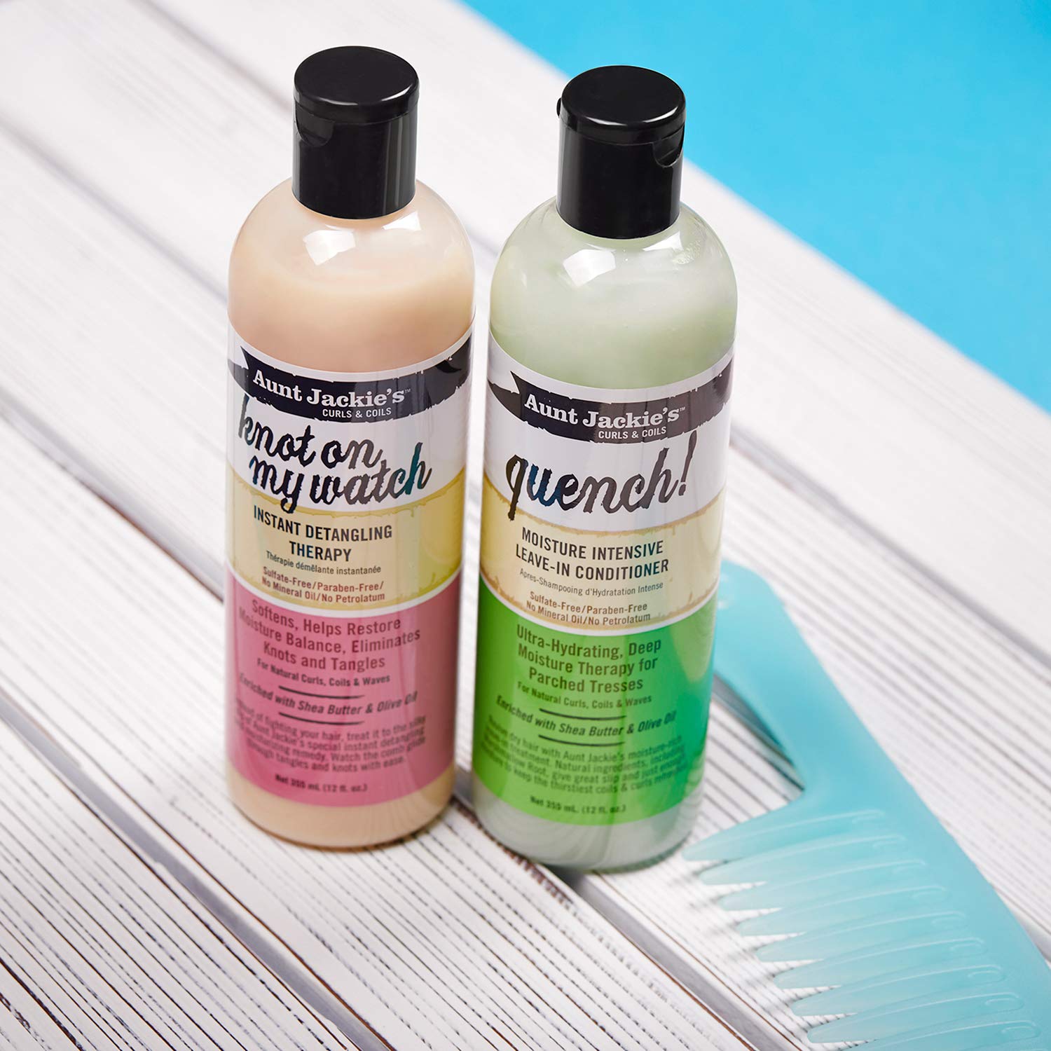 Aunt Jackie's Curls and Coils Knot On My Watch Instant Hair Detangling Therapy for Natural Curls, Coils and Waves, Enriched with shea Butter, 16 oz