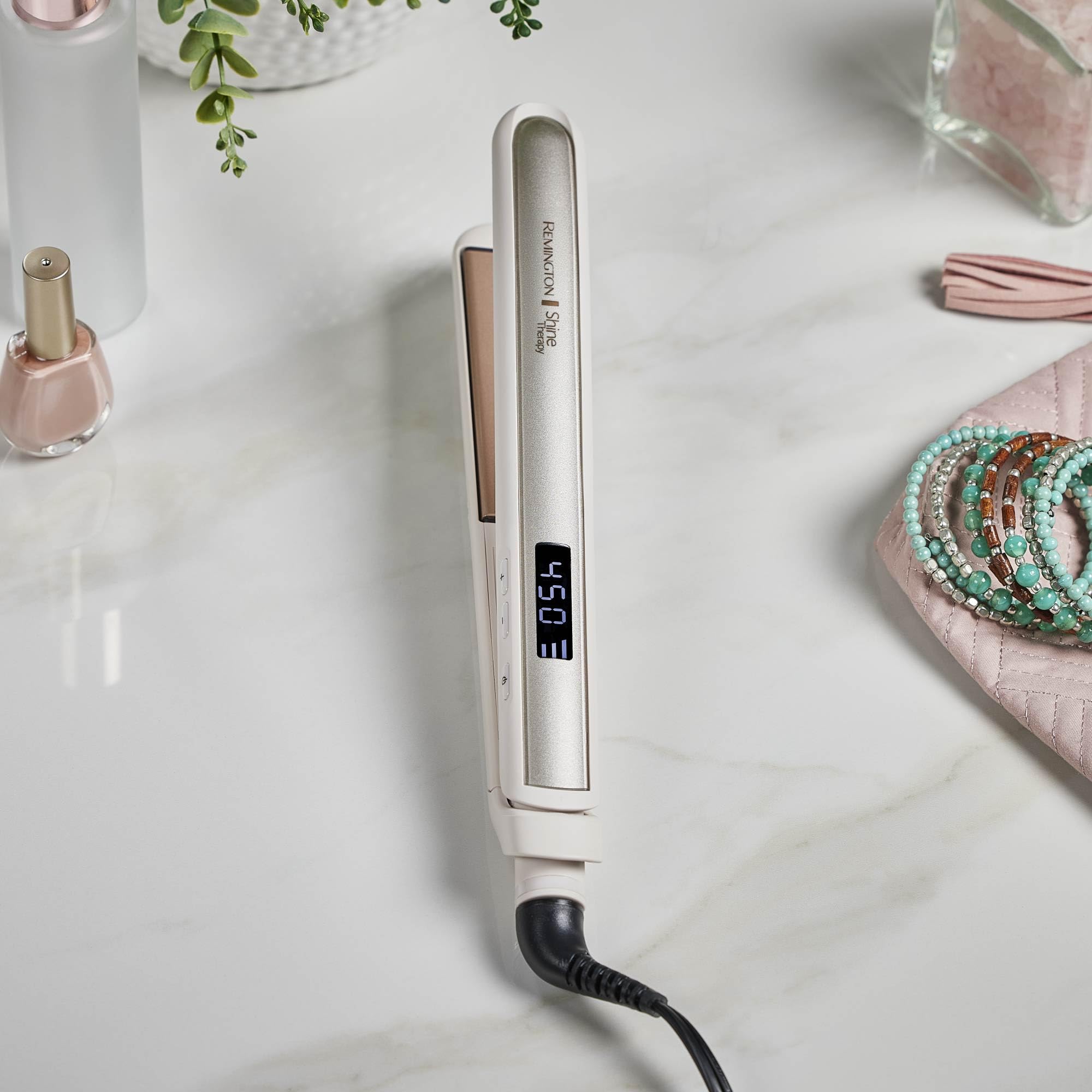 Remington Shine Therapy 1” Flat Iron, Argan Oil & Keratin Plate Hair Straightener