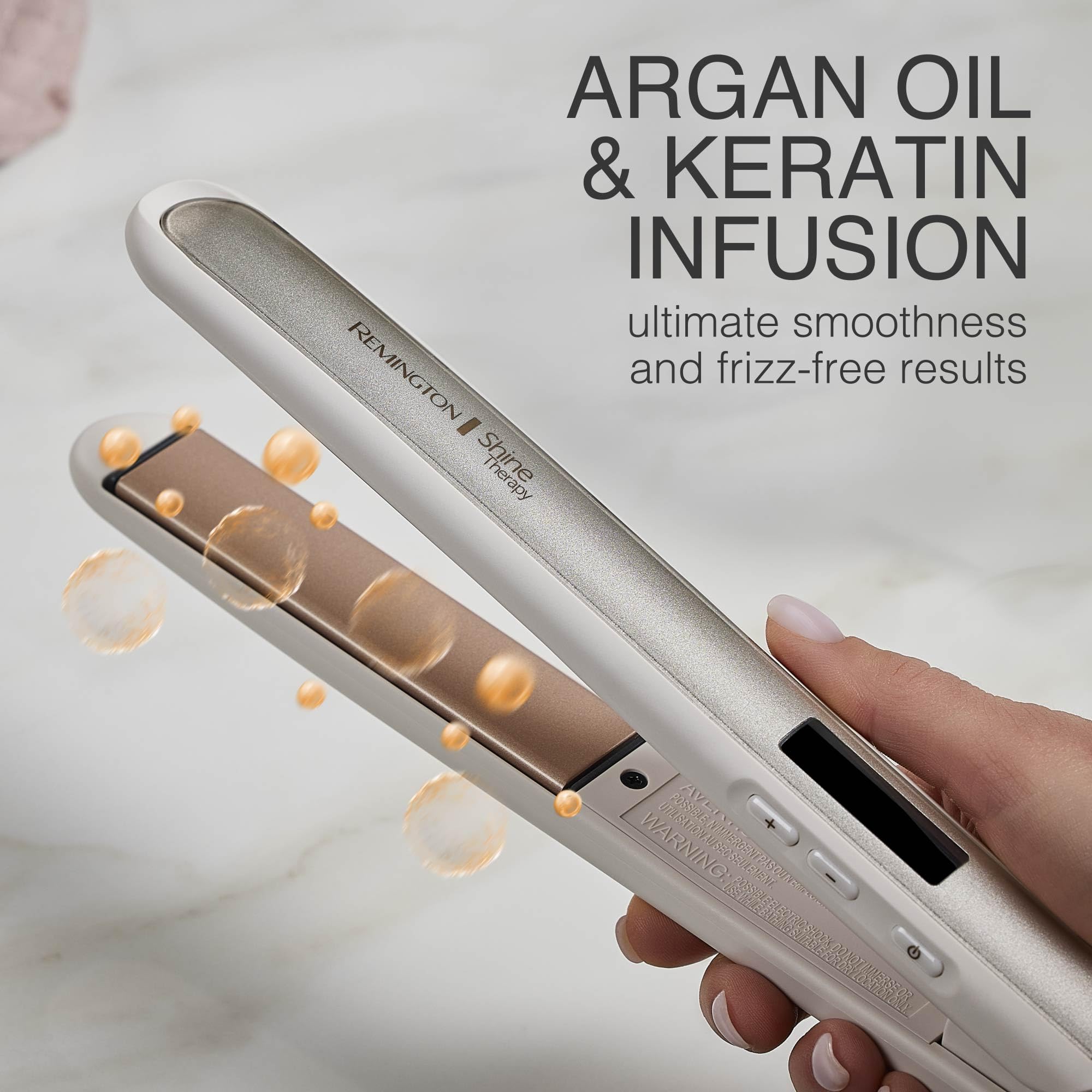 Remington Shine Therapy 1” Flat Iron, Argan Oil & Keratin Plate Hair Straightener