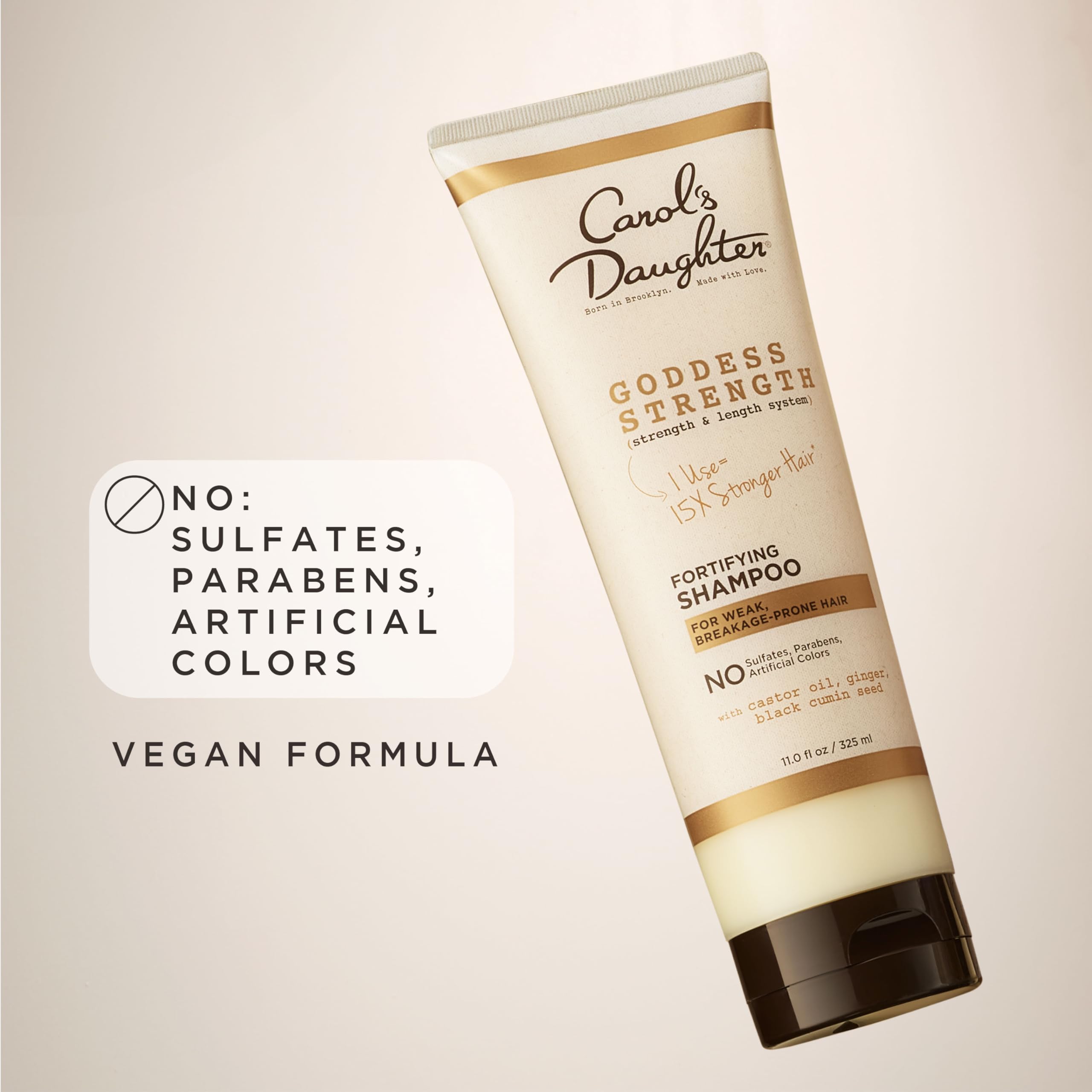 Carol’s Daughter Goddess Strength Sulfate Free Shampoo for Curly, Wavy, Coily Hair with Castor Oil for Weak, Stronger Hair, Less Breakage, 325ml
