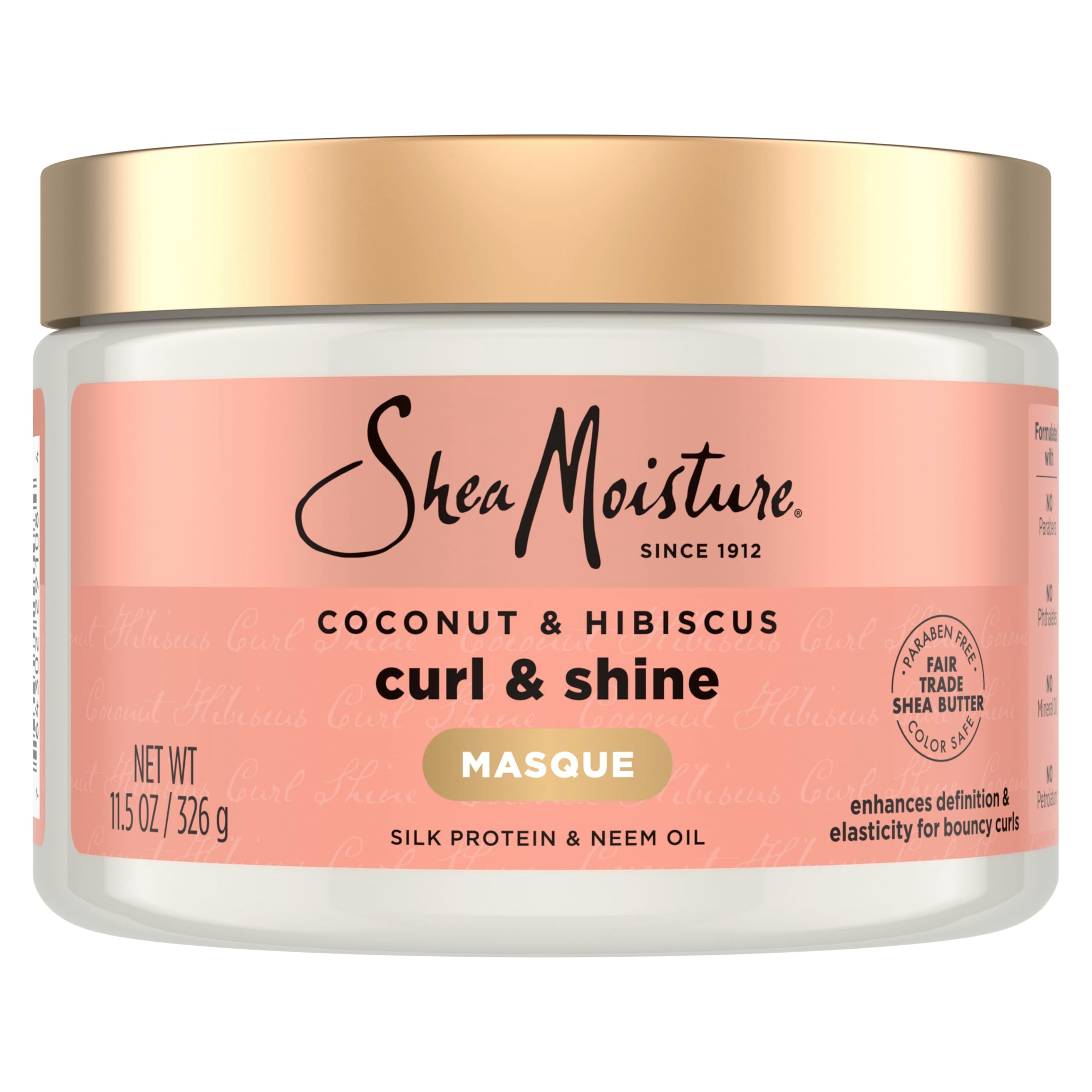 Shea Moisture Coconut & Hibiscus Hair Masque, 12 ounces, 340.2 g (Pack of 1)