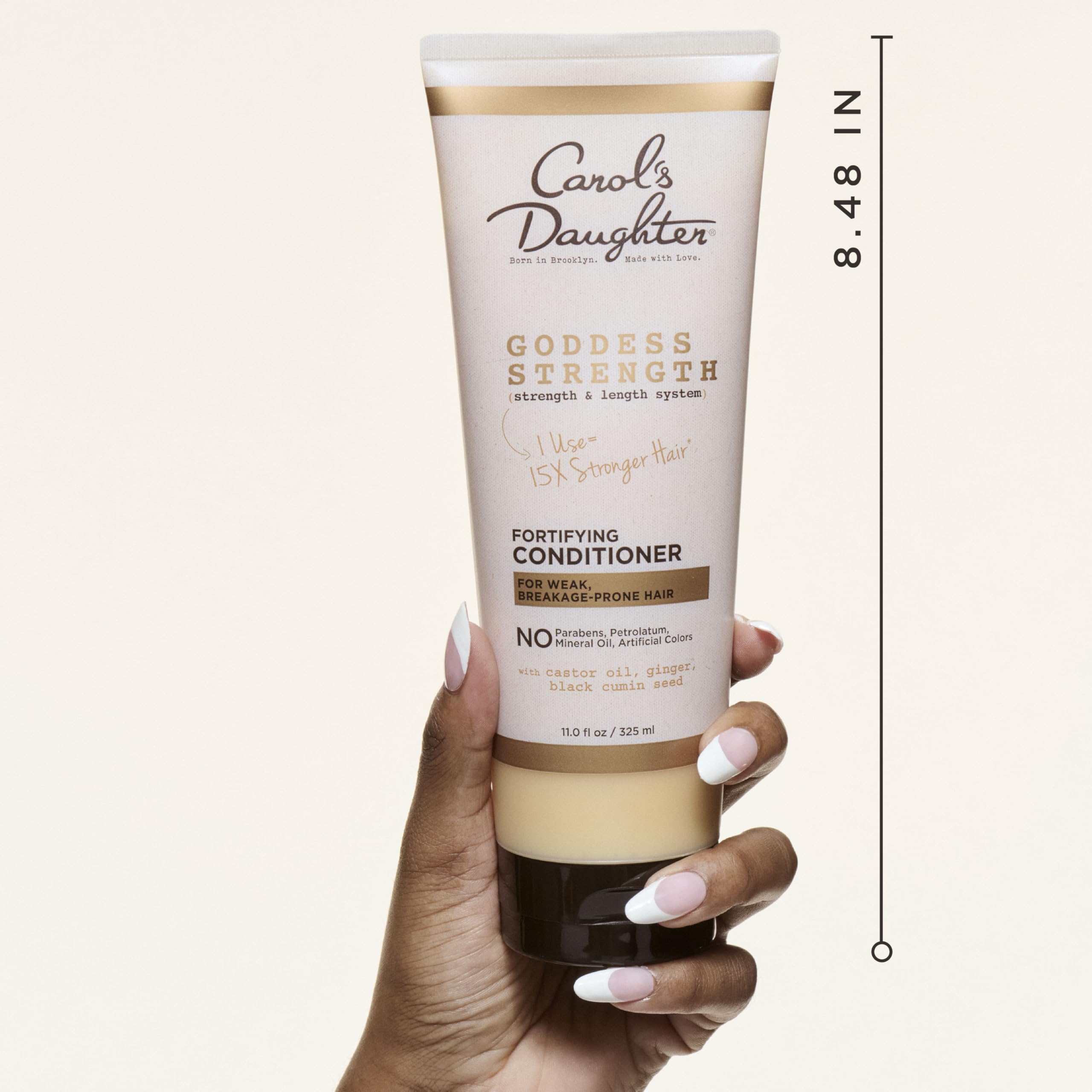 Carol's Daughter Goddess Strength Curly Hair Fortifying and Strengthening Conditioner for Dry Damaged Hair, with Castor Oil, for Weak Hair, Stronger Hair and Less Breakage, 325ml