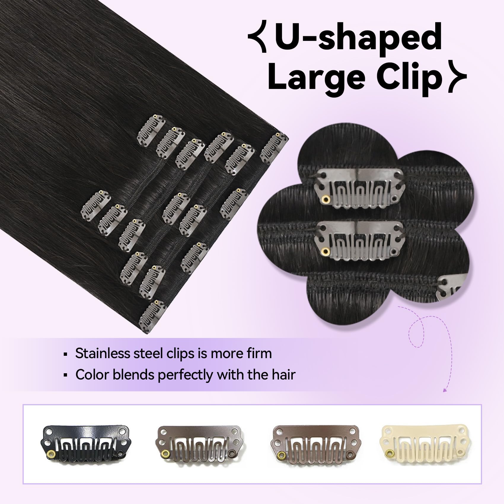 WindTouch Clip in hair Extensions for Women Real Human Hair, Dark Brown Hair Extensions 12 Inch 70g #2, Brown Remy Human Hair Extensions Clip ins for Women, Soft Natural Straight