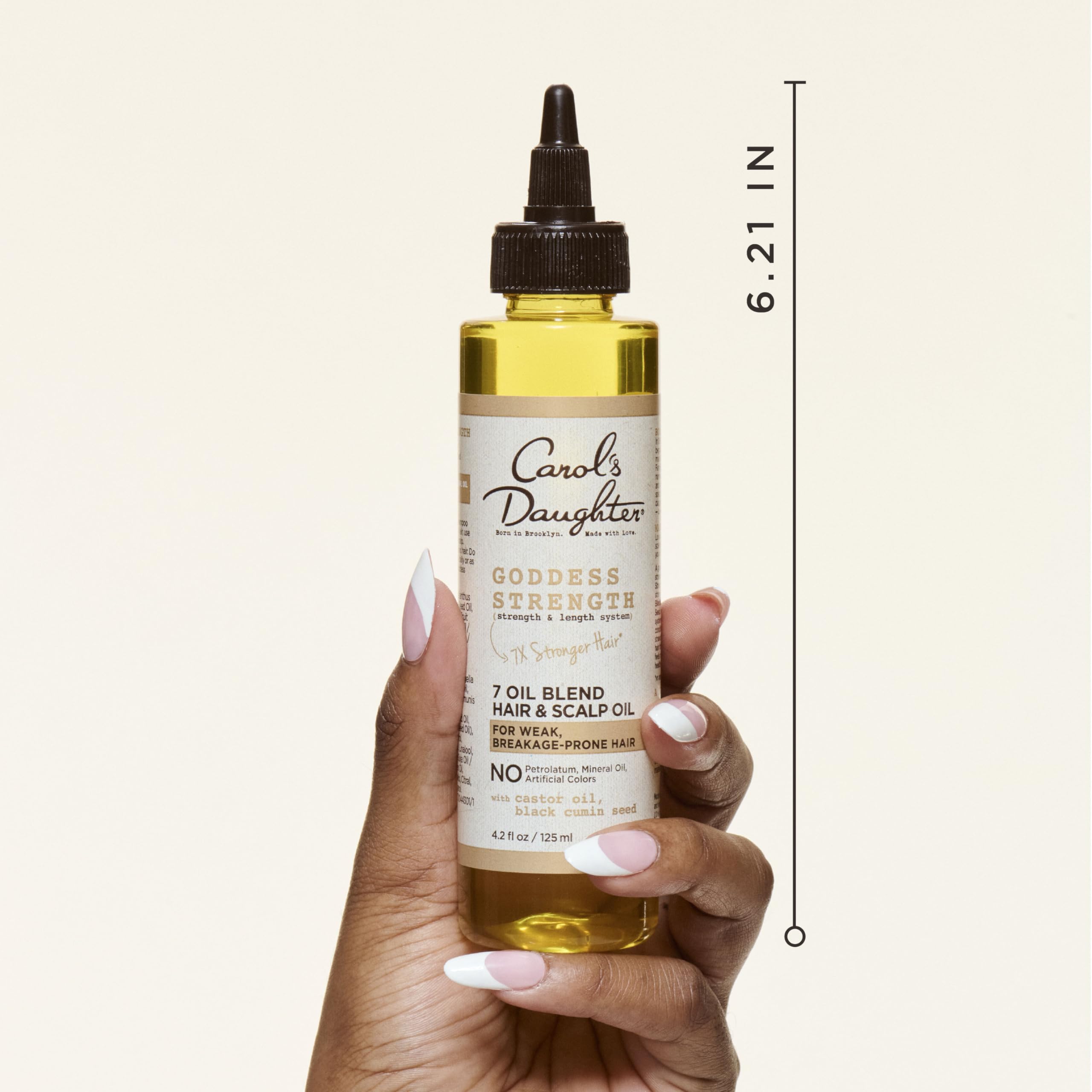 Carol's Daughter Goddess Strength Scalp and Hair Oil for Curly, Wavy, Coily Hair, Treatment with Castor Oil for Weak, Stronger Hair, 125ml