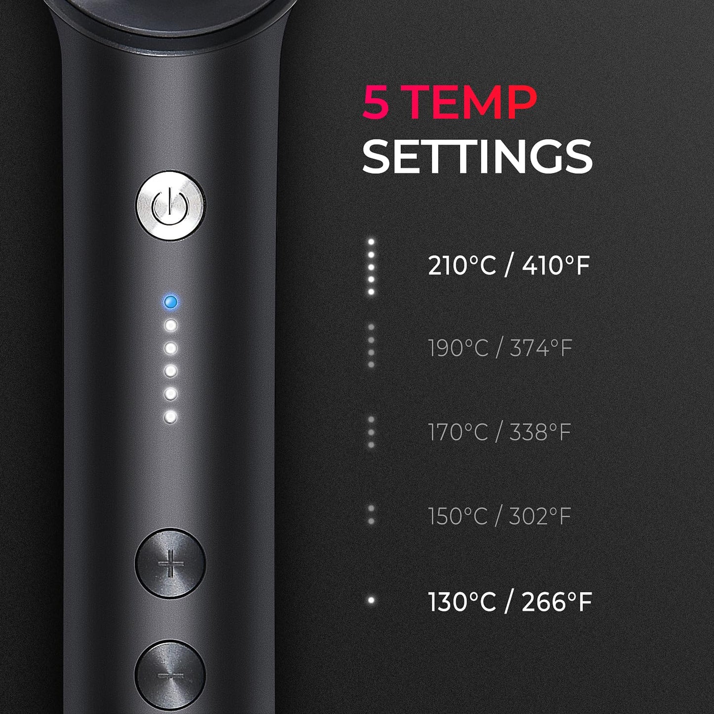TYMO Hair Straightener Brush, Flat Iron & Brush 2 in 1 for Straightening Hair, Anti-Scald Hot Comb, 5 Temp for All Hair Types (130℃~210℃), Finish with Smooth, Shiny,TYMO RING Matte Black