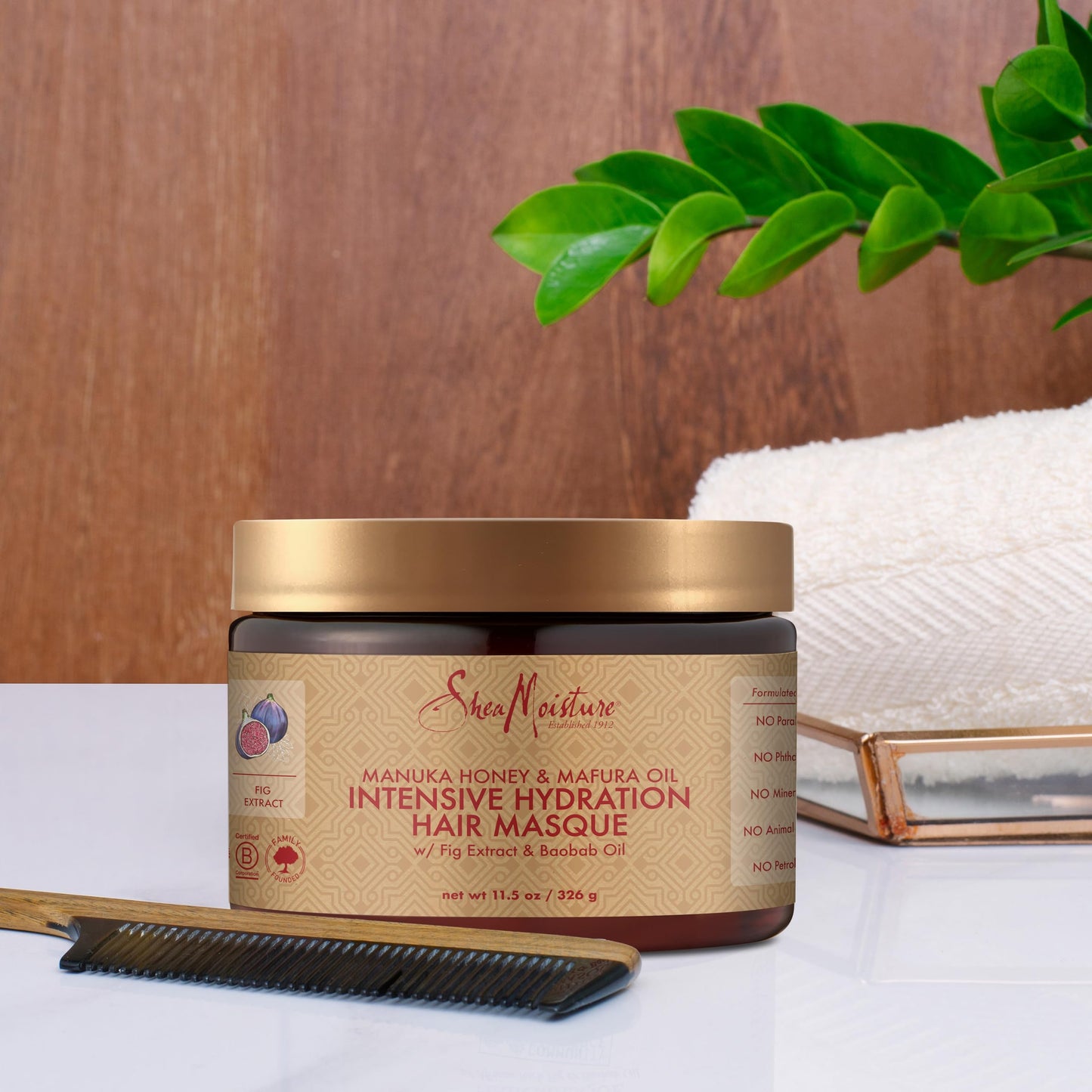 SheaMoisture Intensive Hydration Hair Masque hair treatment for dry, damaged hair Manuka Honey & Mafura Oil deep conditioning treatment with fig extract 326 g