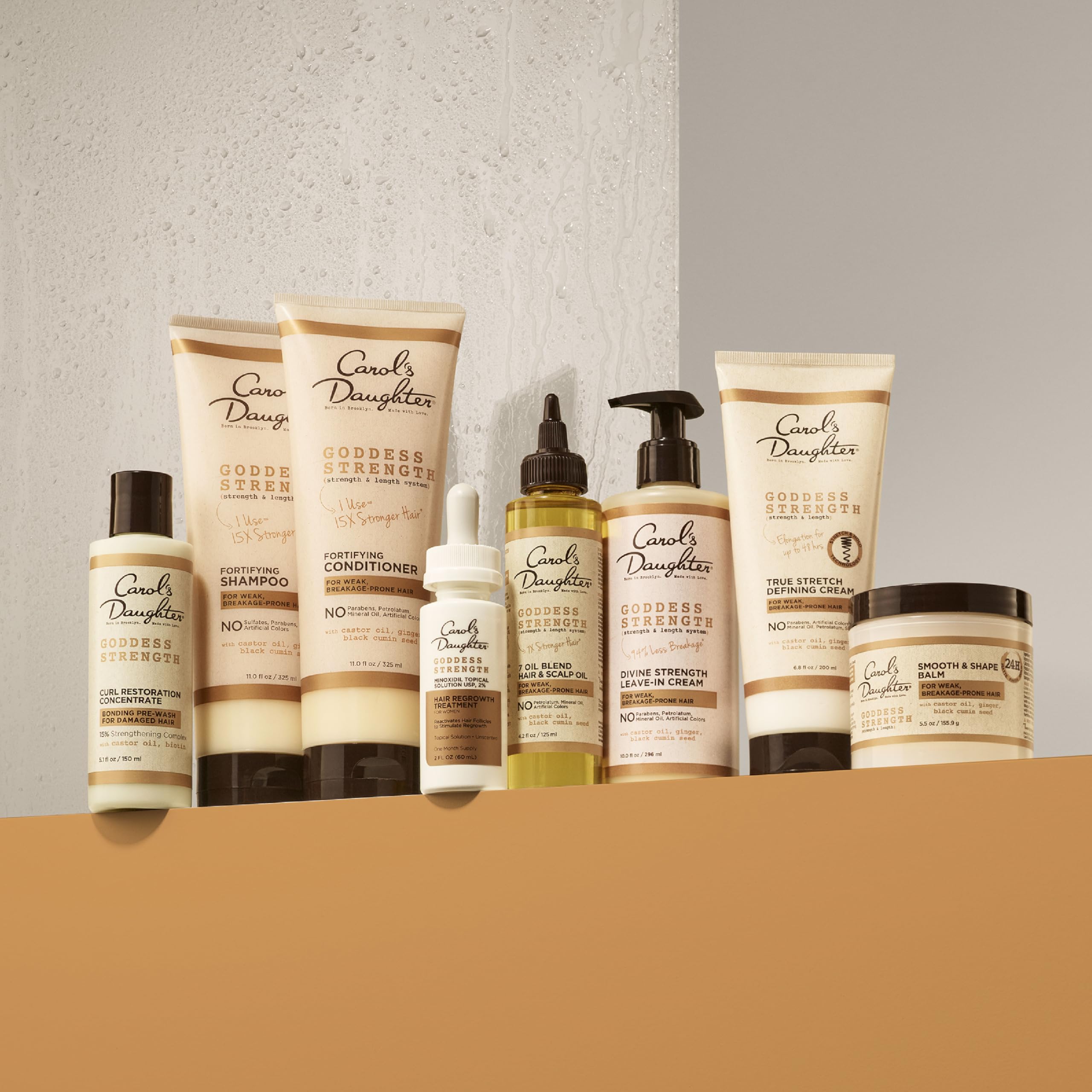 Carol's Daughter Goddess Strength Leave In Conditioner Cream for Curly, Wavy, Coily Hair with Castor Oil for Weak, Stronger Hair and Less Breakage, 296ml