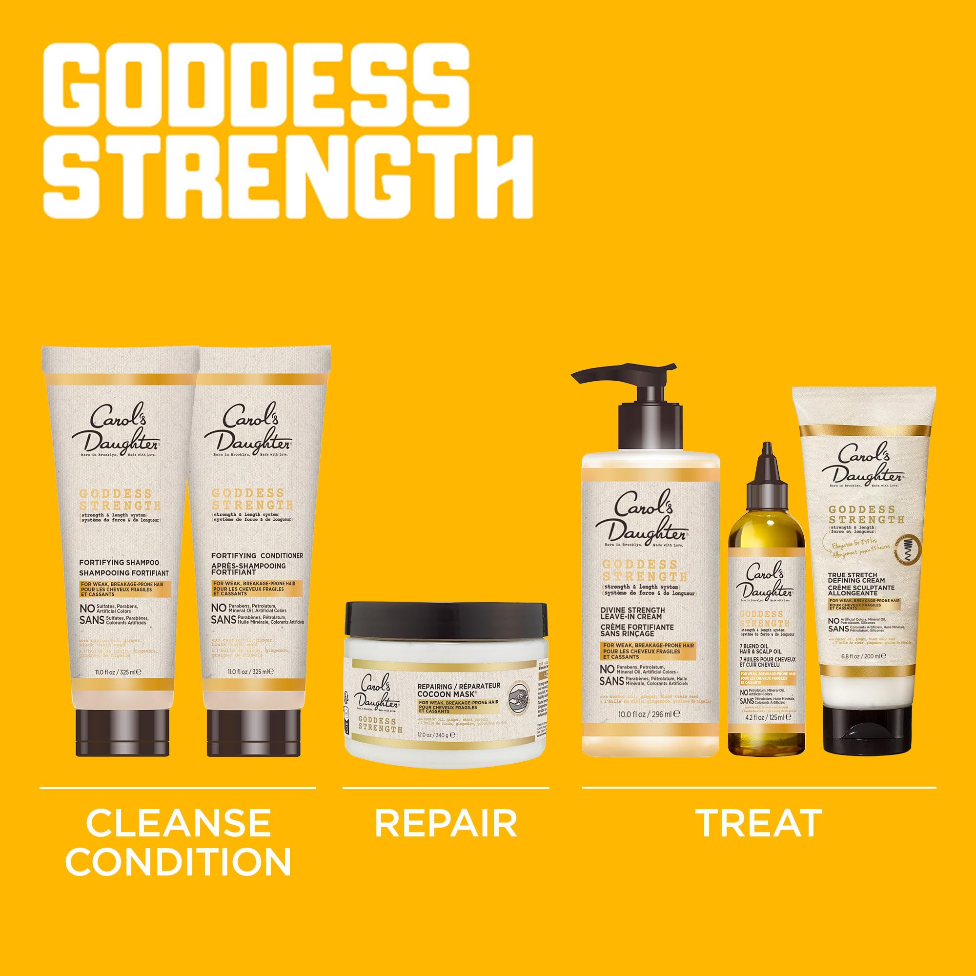Carol's Daughter Goddess Strength Repairing Cocoon Hydrating Mask for Dry, Damaged Curly Hair, Restores Moisture, Treatment with Castor Oil, 340 g