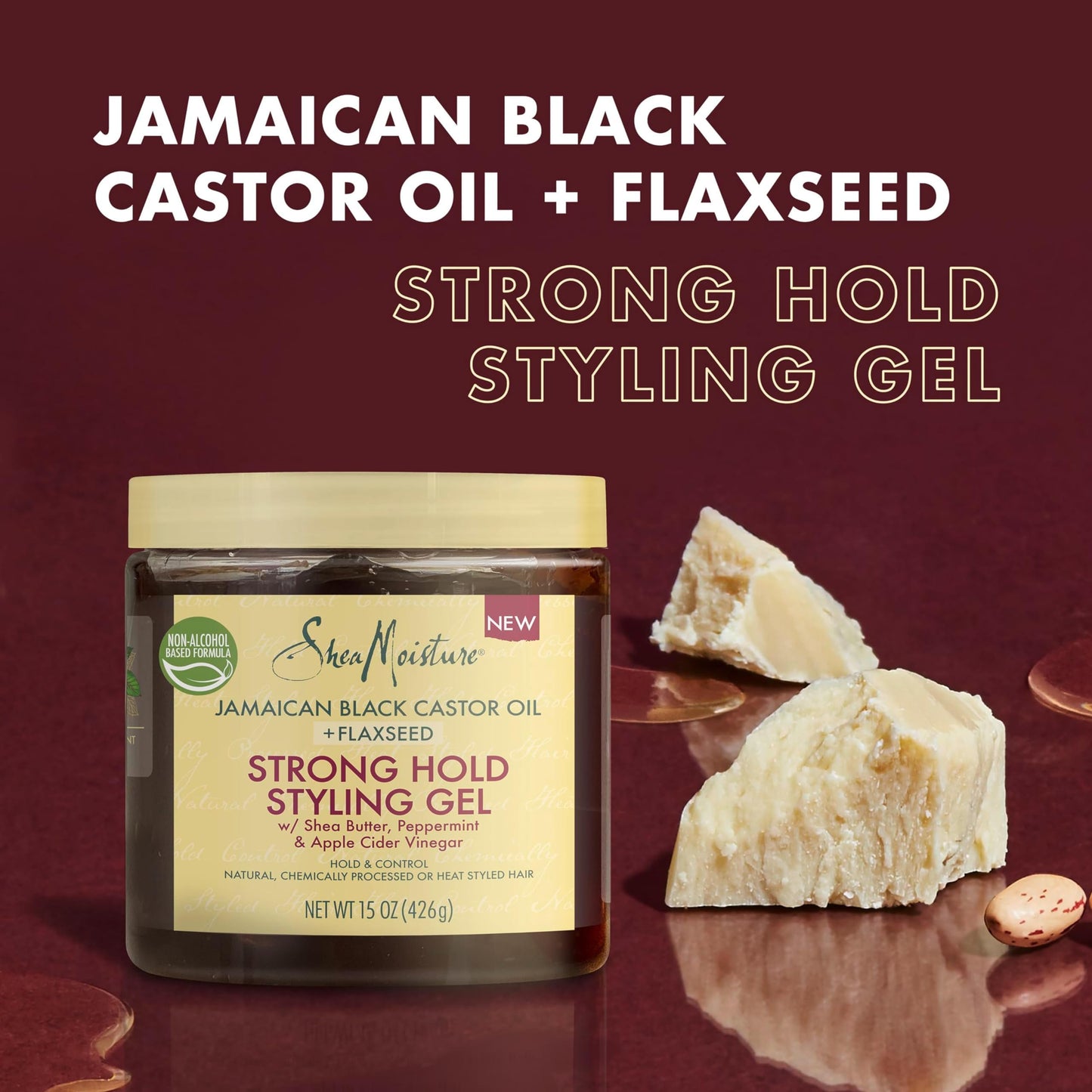 Shea Moisture Jamaican Black Castor Oil Strong Hold Hair Styling Gel With Flaxseed 425 g