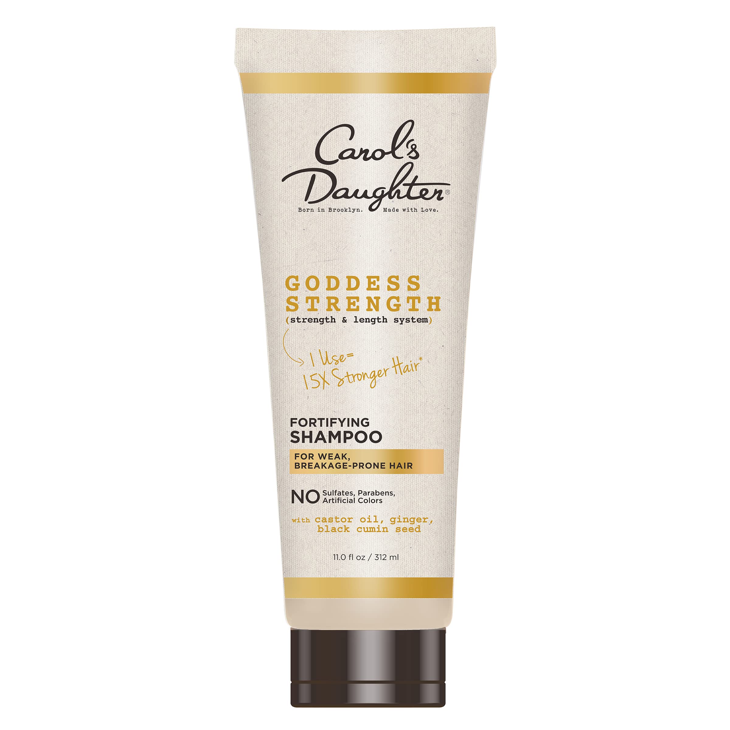 Carol’s Daughter Goddess Strength Sulfate Free Shampoo for Curly, Wavy, Coily Hair with Castor Oil for Weak, Stronger Hair, Less Breakage, 325ml