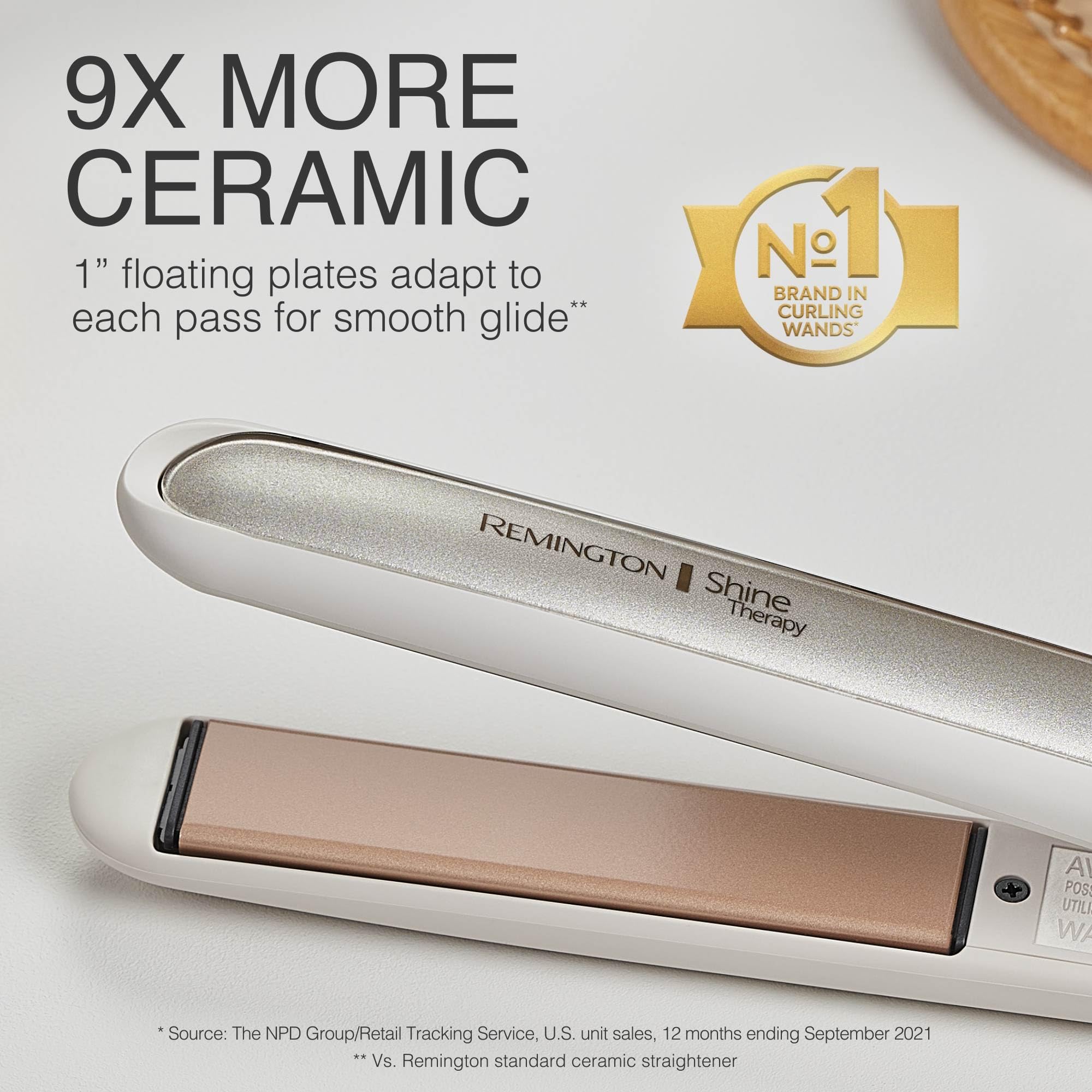 Remington Shine Therapy 1” Flat Iron, Argan Oil & Keratin Plate Hair Straightener