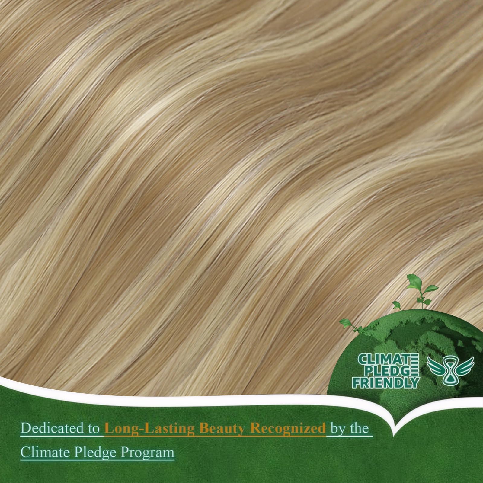 Easyouth Nano Beads Hair Extensions Blonde Highlight 18 Inch Straight Nano Beads Extensions Dark Ash Blonde Highlights Golden Blonde Bead Hair Extensions Real Hair Natural Shine 50g/50s