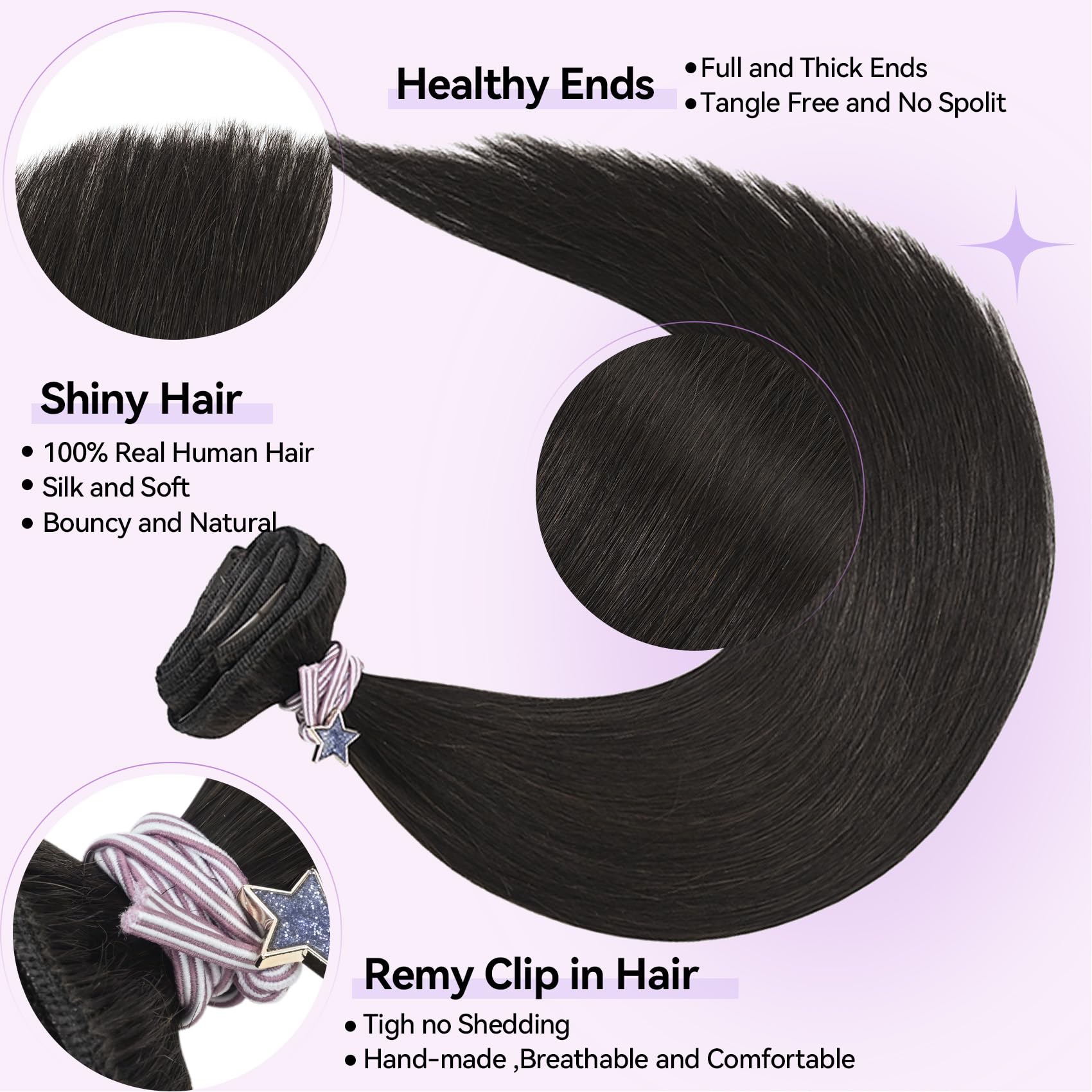 WindTouch Clip in hair Extensions for Women Real Human Hair, Dark Brown Hair Extensions 12 Inch 70g #2, Brown Remy Human Hair Extensions Clip ins for Women, Soft Natural Straight
