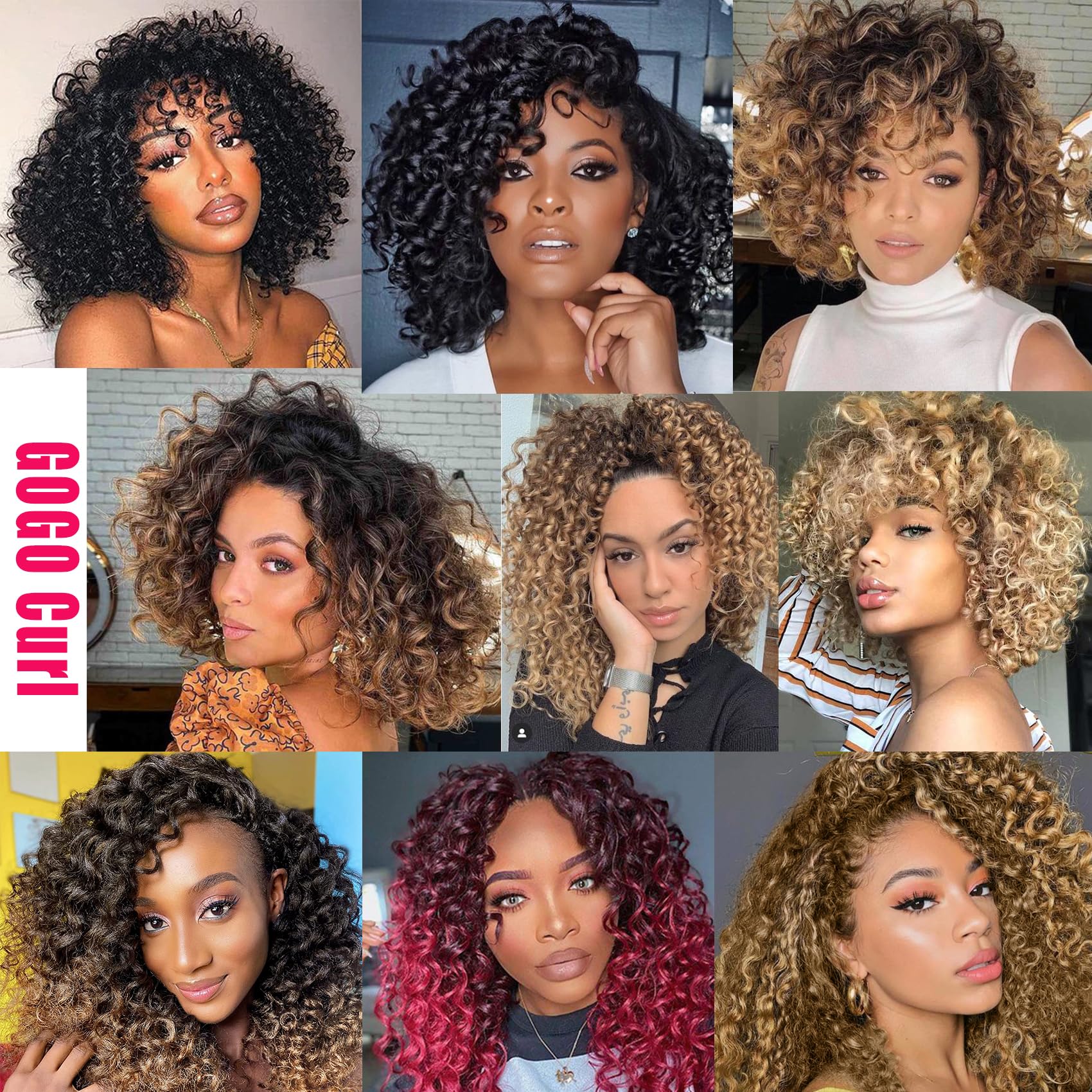 7 Packs GoGo Curl Crochet Hair 10 Inch Short Curly Crochet Hair for Women Water Wave Beach Curl Deep Twist Crochet Braids Synthetic Braiding Hair Extensions(10 Inch, Reddish Brown)