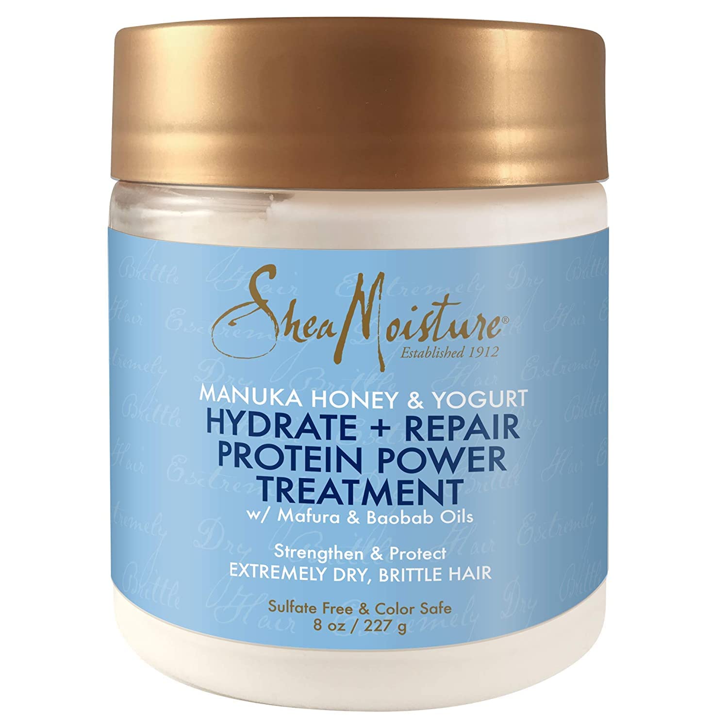 SheaMoisture Hair Mask - Manuka Honey & Yogurt, Hydrate + Repair Protein Power Treatment, Hair Treatment for Dry, Damaged Hair Care with Organic Shea Butter & Castor Oil for Hair, 8 Oz