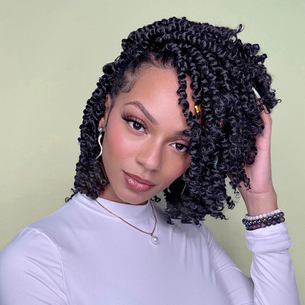 LOSMOEER 8Packs Passion Twist Hair Pre-twisted Passion Twist Crochet Hair Pre-looped Crochet Braids Hair for Women Passion Twists Braiding Hair Synthetic Hair Extensions