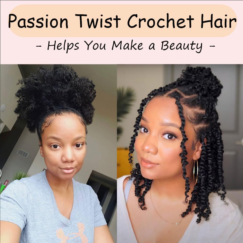 LOSMOEER 8Packs Passion Twist Hair Pre-twisted Passion Twist Crochet Hair Pre-looped Crochet Braids Hair for Women Passion Twists Braiding Hair Synthetic Hair Extensions