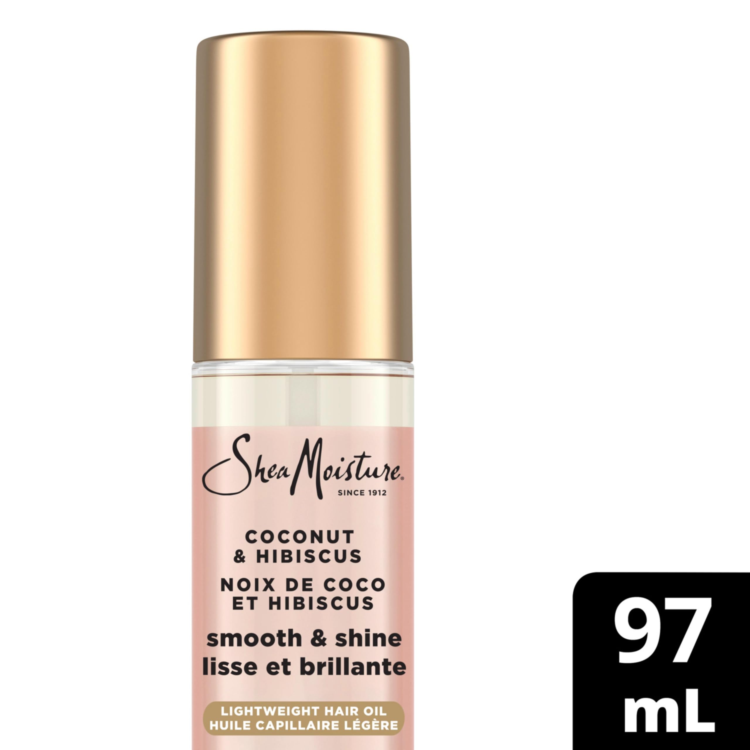 SheaMoisture Coconut & Hibiscus Smooth & Shine Hair Oil for Lightweight Luminous Shine, 97mL