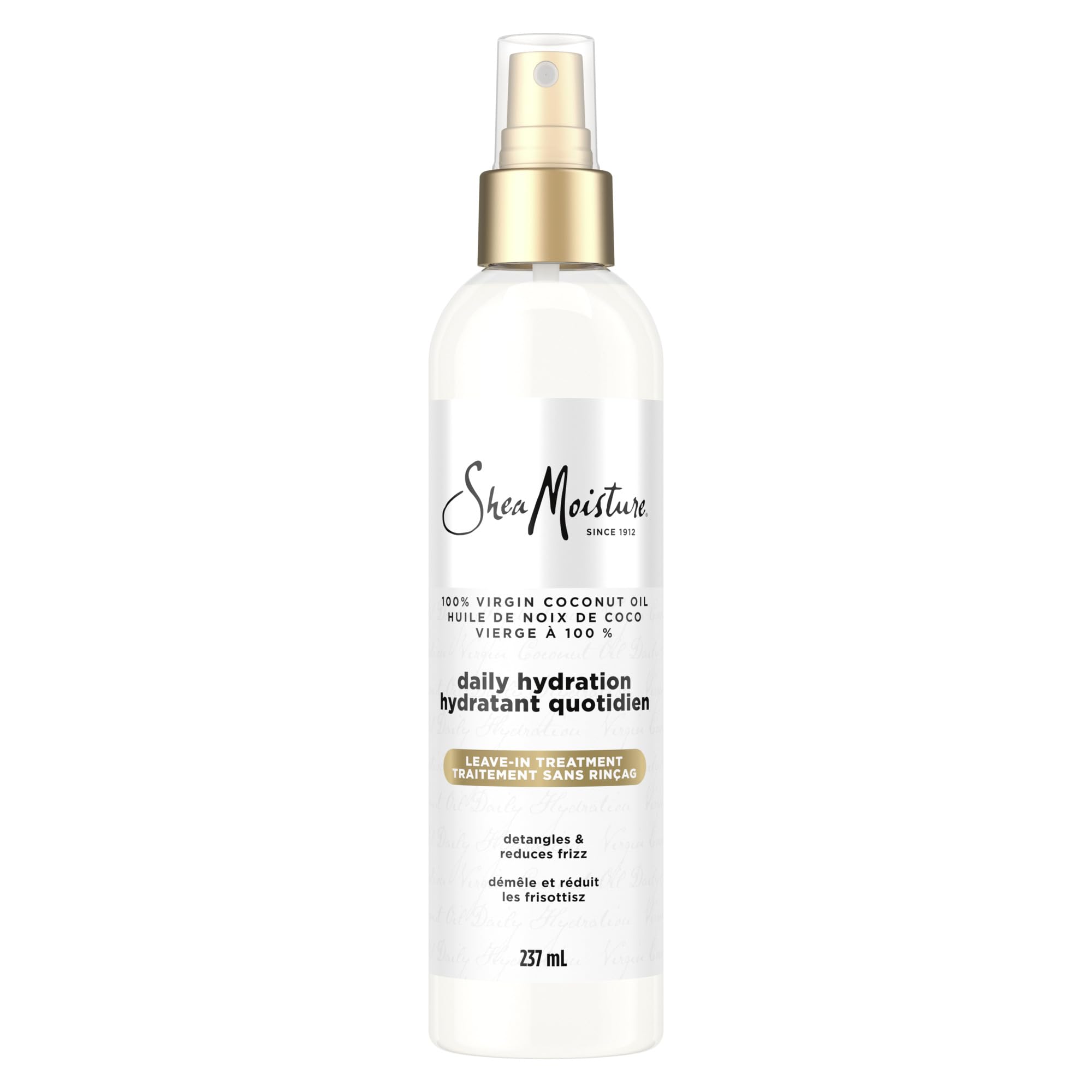 SheaMoisture Daily Hydration Leave-In Hair Treatment hair care for all hair types 100% Virgin Coconut Oil with Coconut Oil, Coconut Milk, Acacia Senegal 237mL