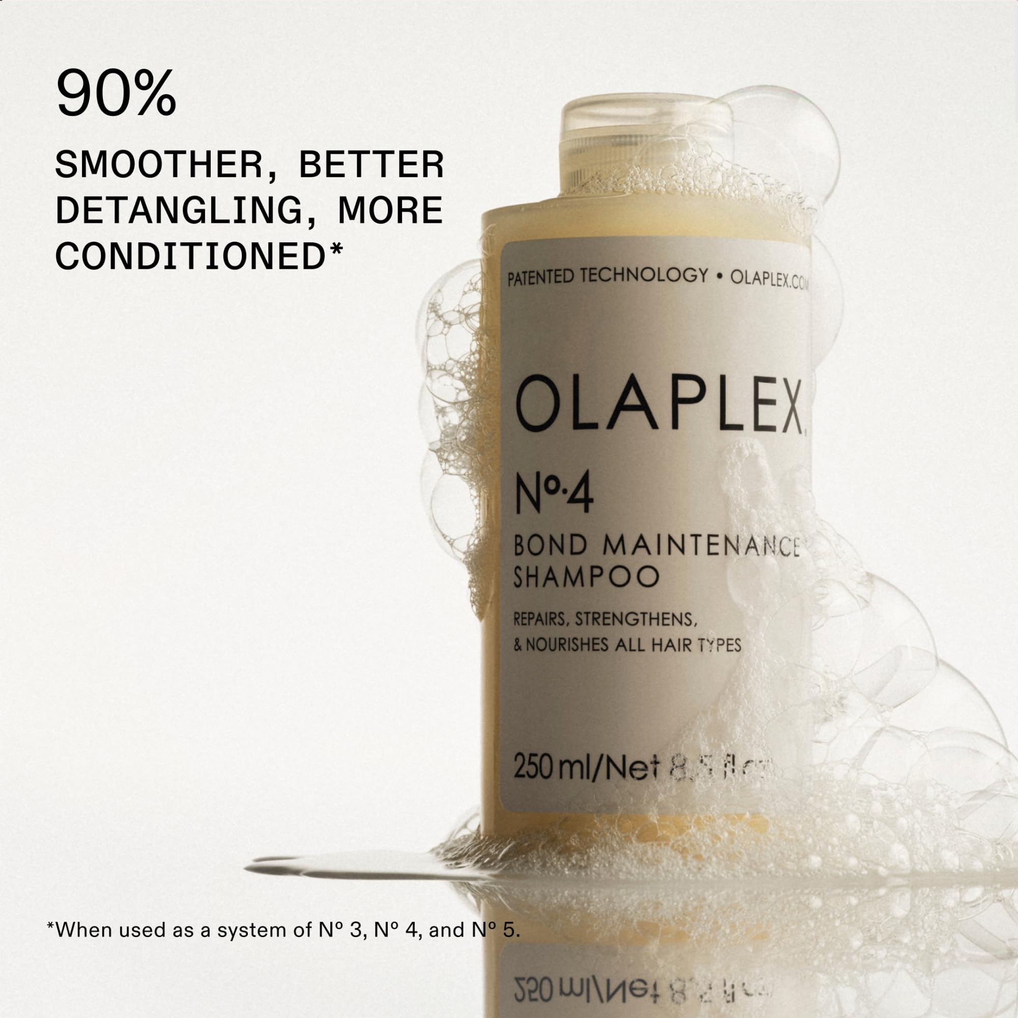 Olaplex No. 4 Bond Maintenance Shampoo, Repairs, Strengthens, & Nourishes All Hair Types, Adds Shine & Leaves Hair Feeling Soft, 250ml