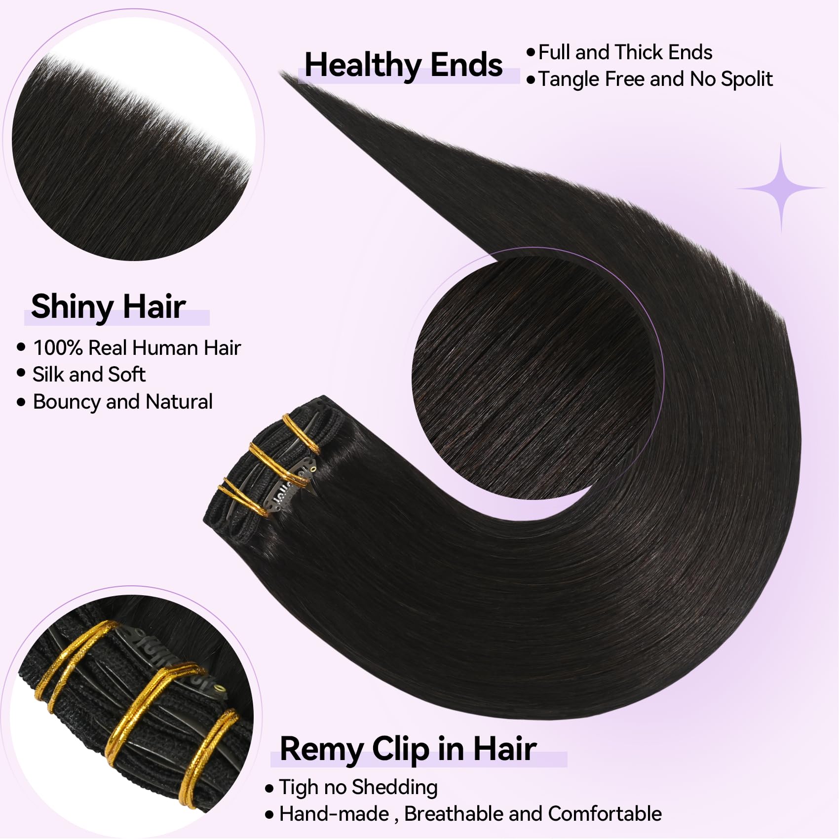 WindTouch Clip in hair Extensions for Women Real Human Hair, Dark Brown Hair Extensions 12 Inch 70g #2, Brown Remy Human Hair Extensions Clip ins for Women, Soft Natural Straight