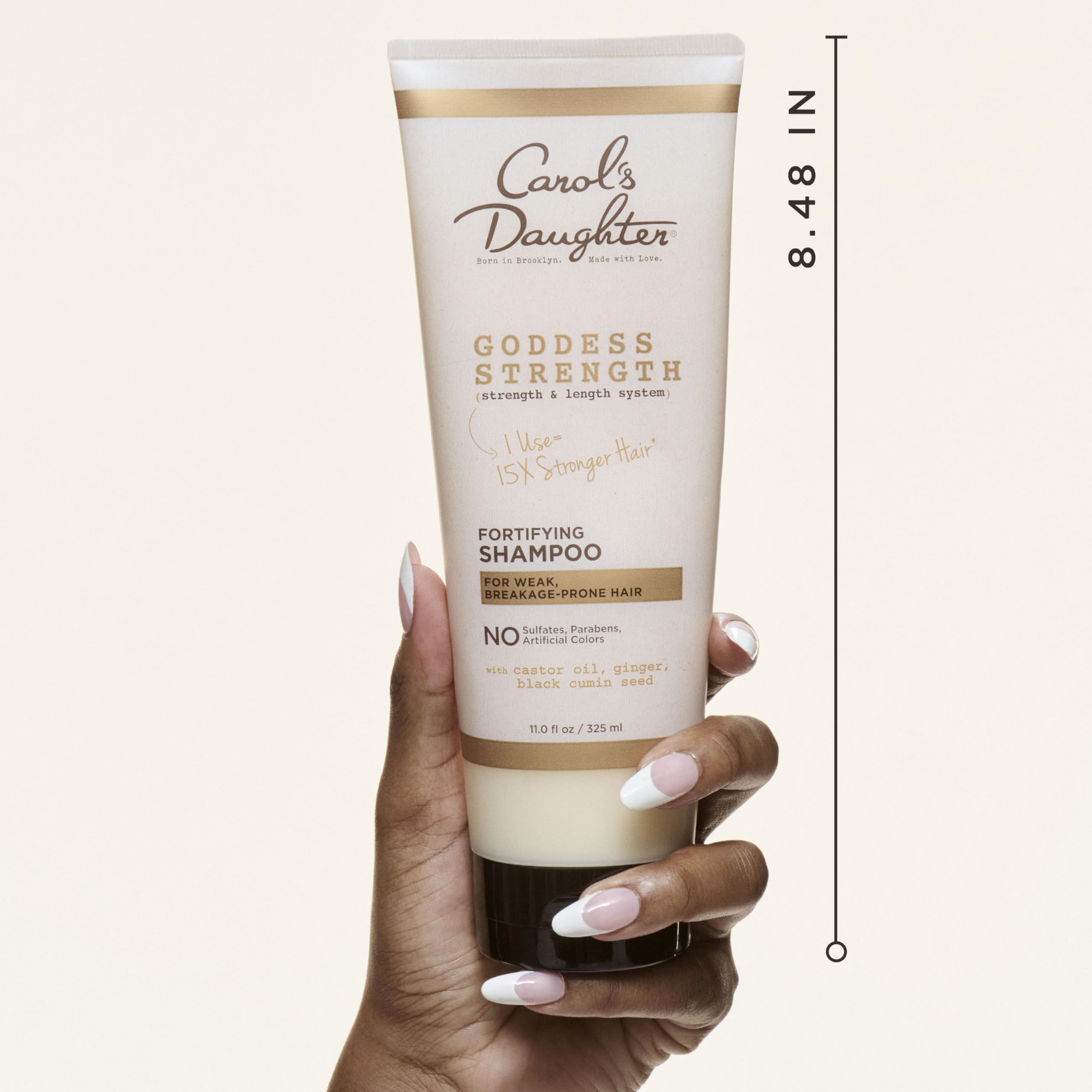 Carol’s Daughter Goddess Strength Sulfate Free Shampoo for Curly, Wavy, Coily Hair with Castor Oil for Weak, Stronger Hair, Less Breakage, 325ml