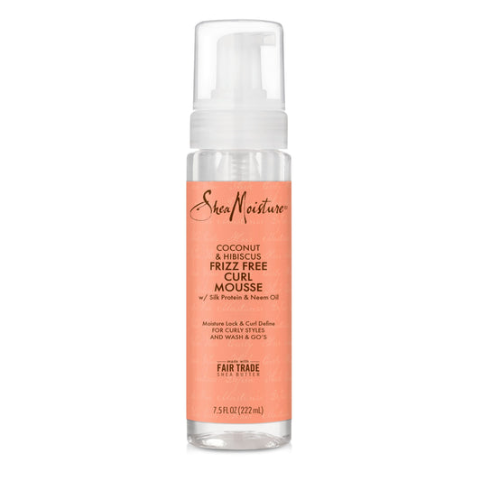 Shea Moisture Frizz-Free Curl Mousse for curly hair Coconut & Hibiscus with Silk Protein & Neem Oil 222 ml