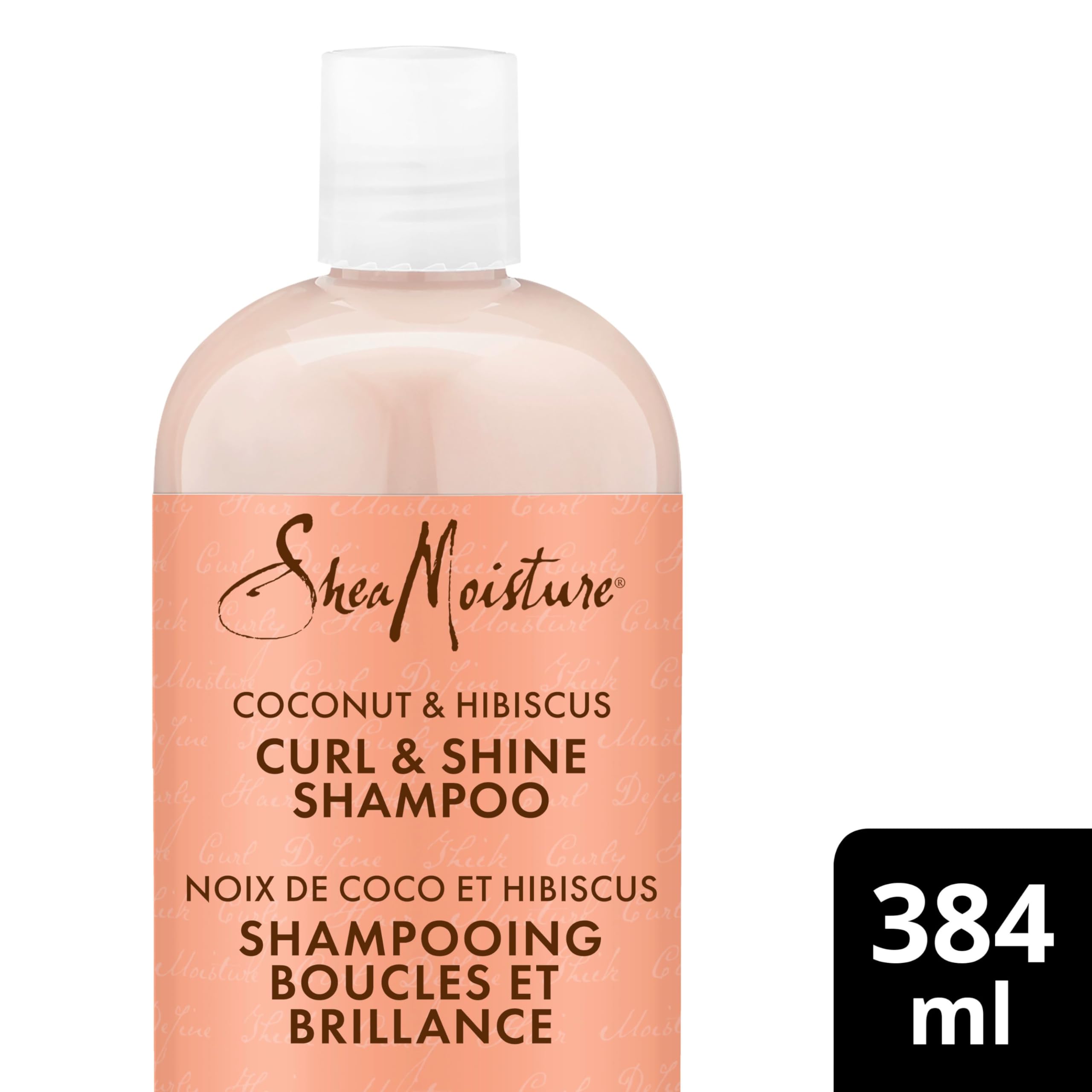 Shea Moisture Coconut & Hibiscus Curl & Shine Shampoo with Silk Protein and Neem Oil, Cleanse and Hydrate, Thick & Curly Hair 384ml