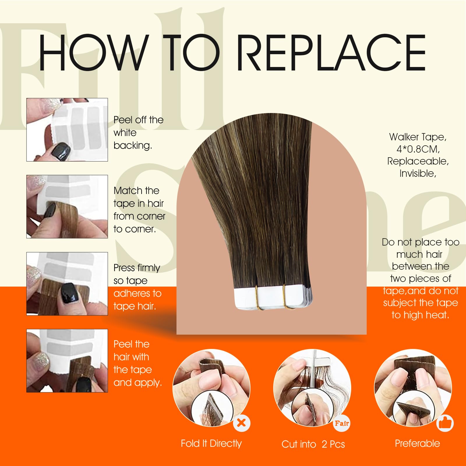 Full Shine Tape in Hair Extensions Human Hair 14 Inch Double Sided Tape in Extensions Medium Brown to Light Blonde Balayage Tape in Human Hair Extensions 20 Pcs 50 Gram Skin Weft Tape Extensions