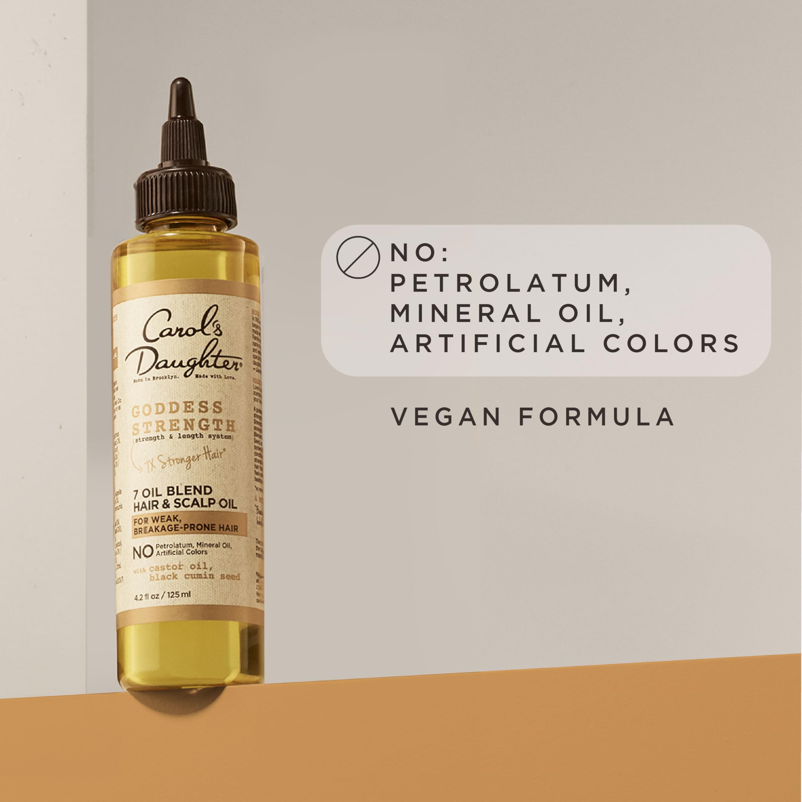 Carol's Daughter Goddess Strength Scalp and Hair Oil for Curly, Wavy, Coily Hair, Treatment with Castor Oil for Weak, Stronger Hair, 125ml