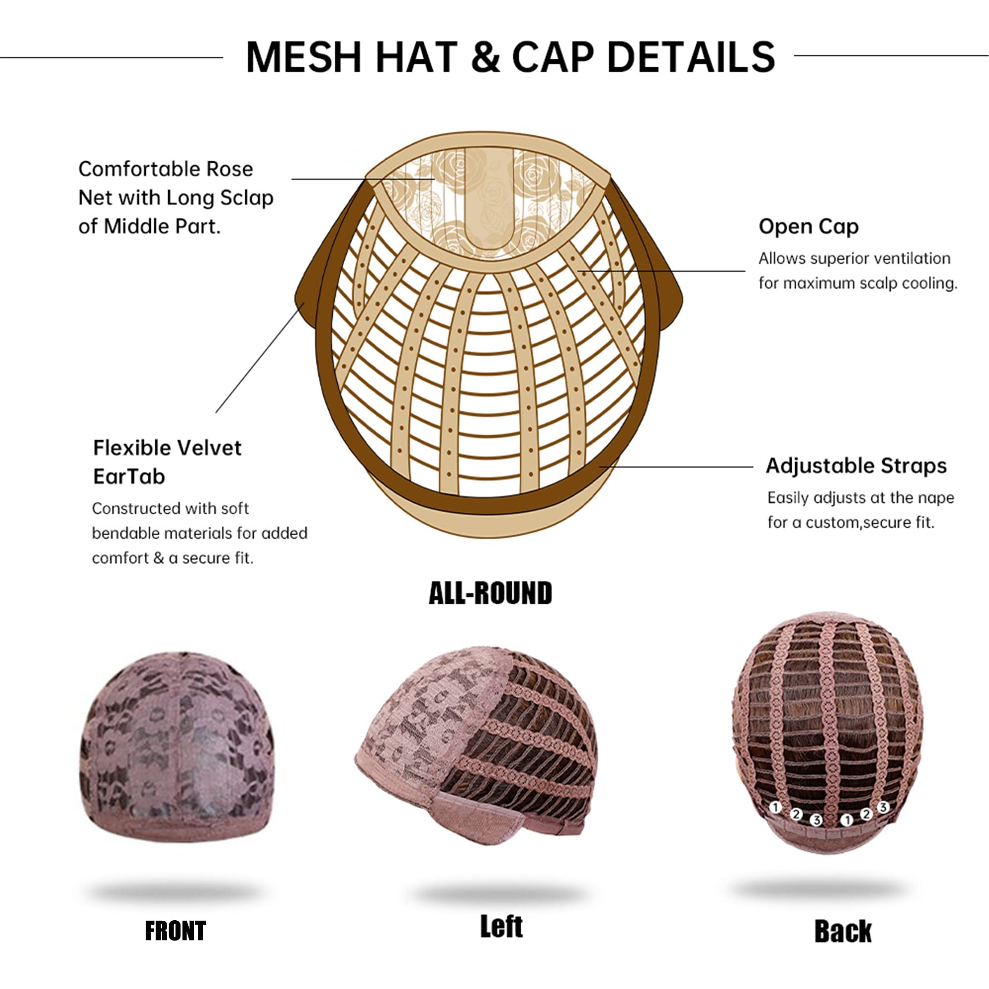 Esmee Long Wavy Brown Wigs for Women with Fringe Natural Synthetic Hair Wig for Daily & Party Use