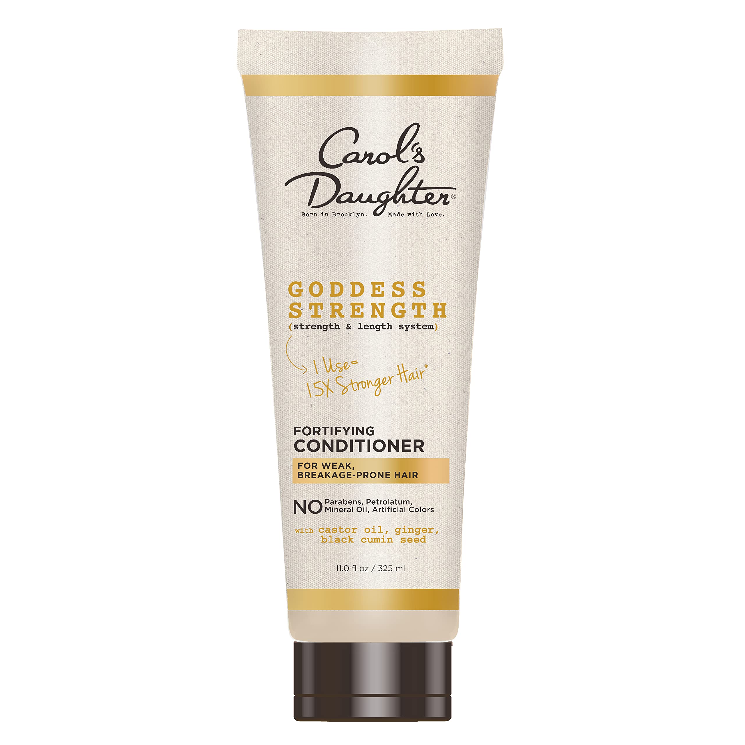 Carol's Daughter Goddess Strength Curly Hair Fortifying and Strengthening Conditioner for Dry Damaged Hair, with Castor Oil, for Weak Hair, Stronger Hair and Less Breakage, 325ml