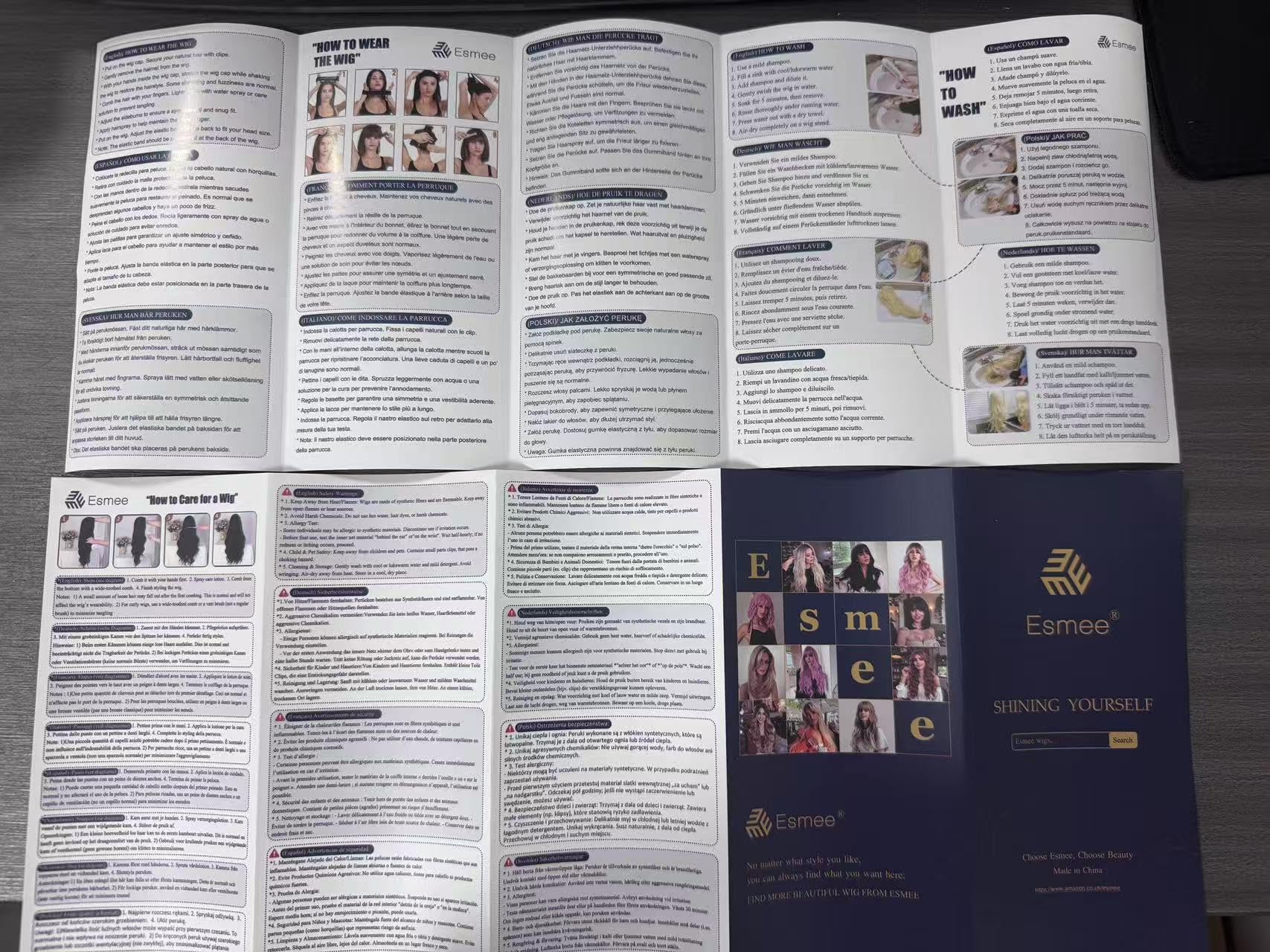 Esmee Long Wavy Brown Wigs for Women with Fringe Natural Synthetic Hair Wig for Daily & Party Use