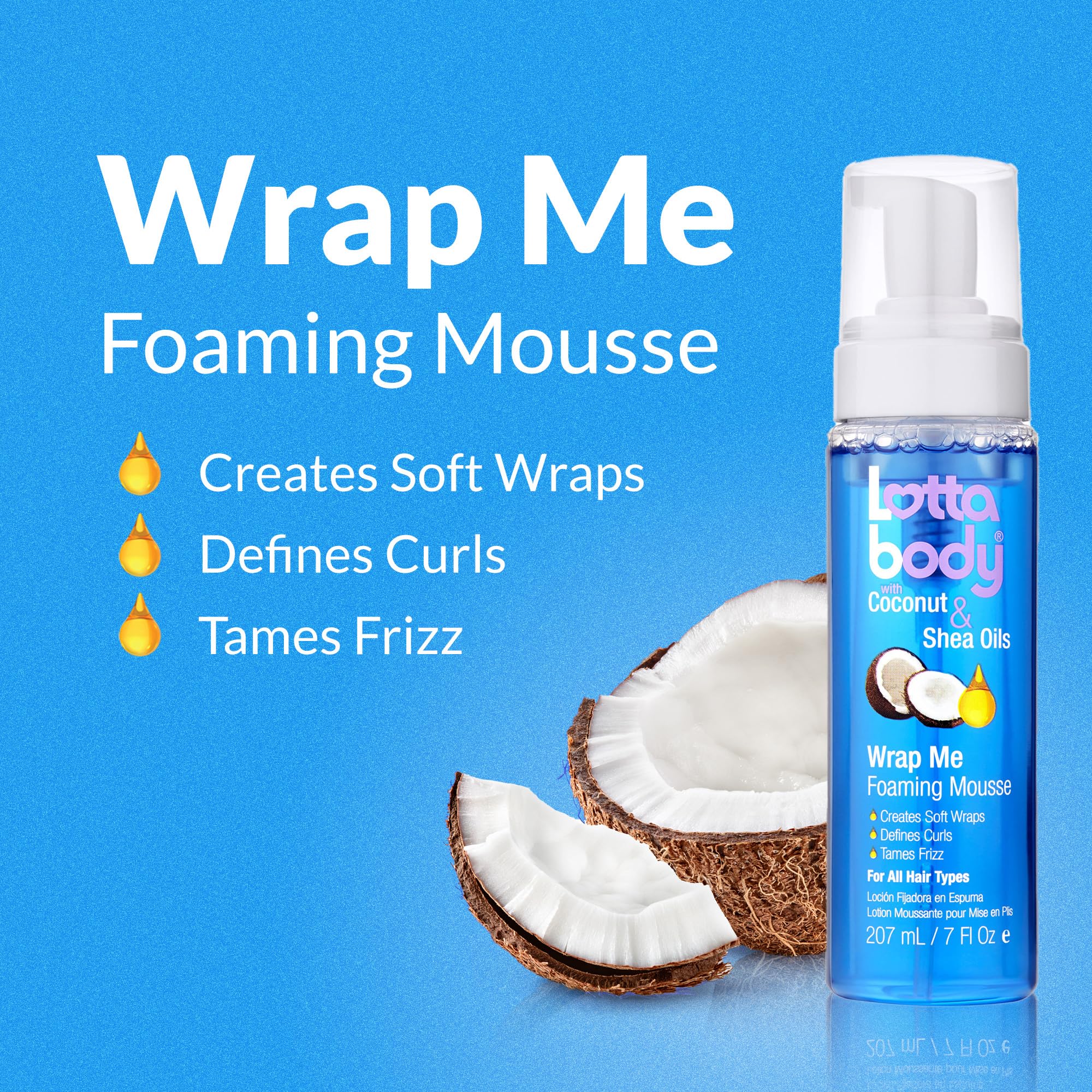 Lotta Body Wrap Me Foaming Mousse with Coconut and shea Oil, 7 Ounce